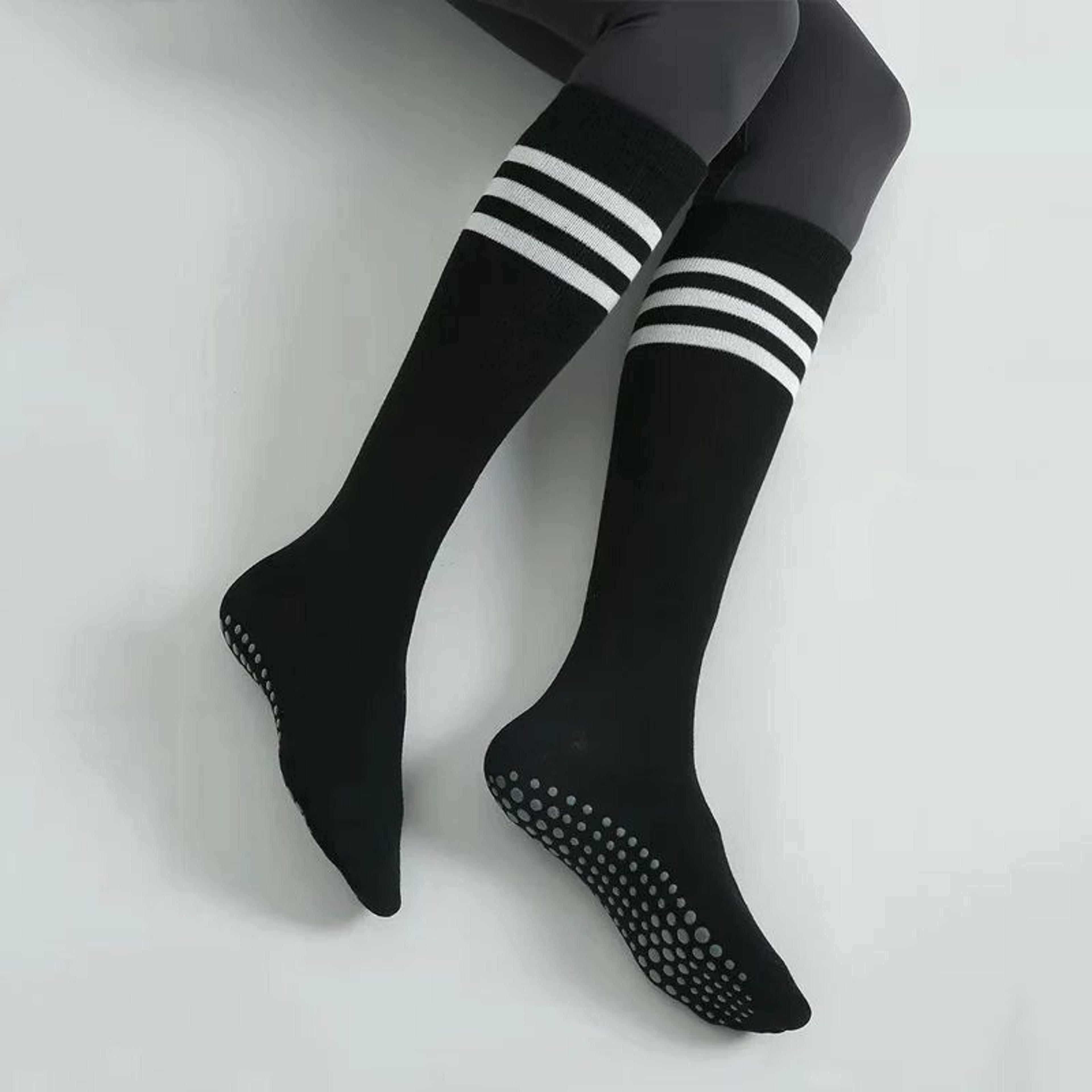 autumn winter womens anti-slip cotton yoga socks – mid-calf terry pilates & ballet grip fitness socks