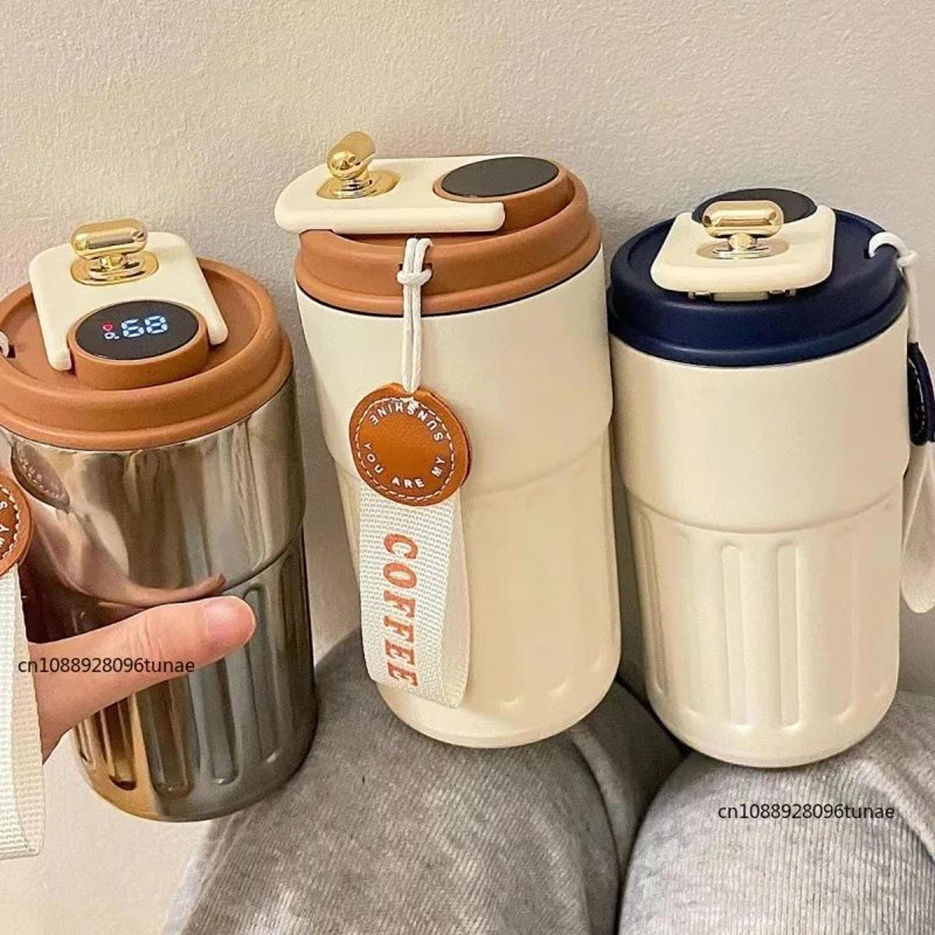 smart led temperature display stainless steel thermos cup – 316 vacuum insulated travel coffee mug