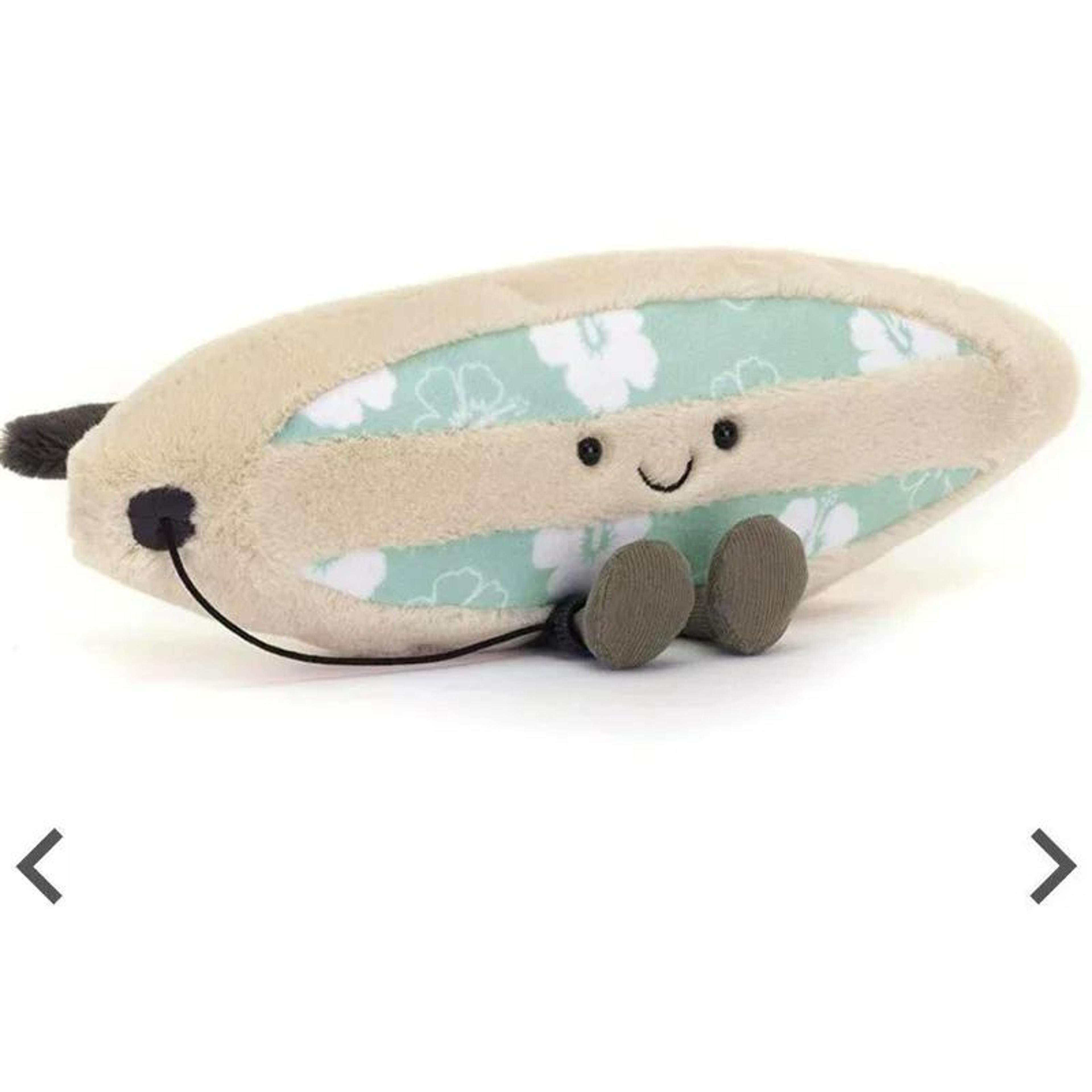 summer series plush cat toy with surfboard & goggles – 4in interactive kitten play doll & cute pet gift