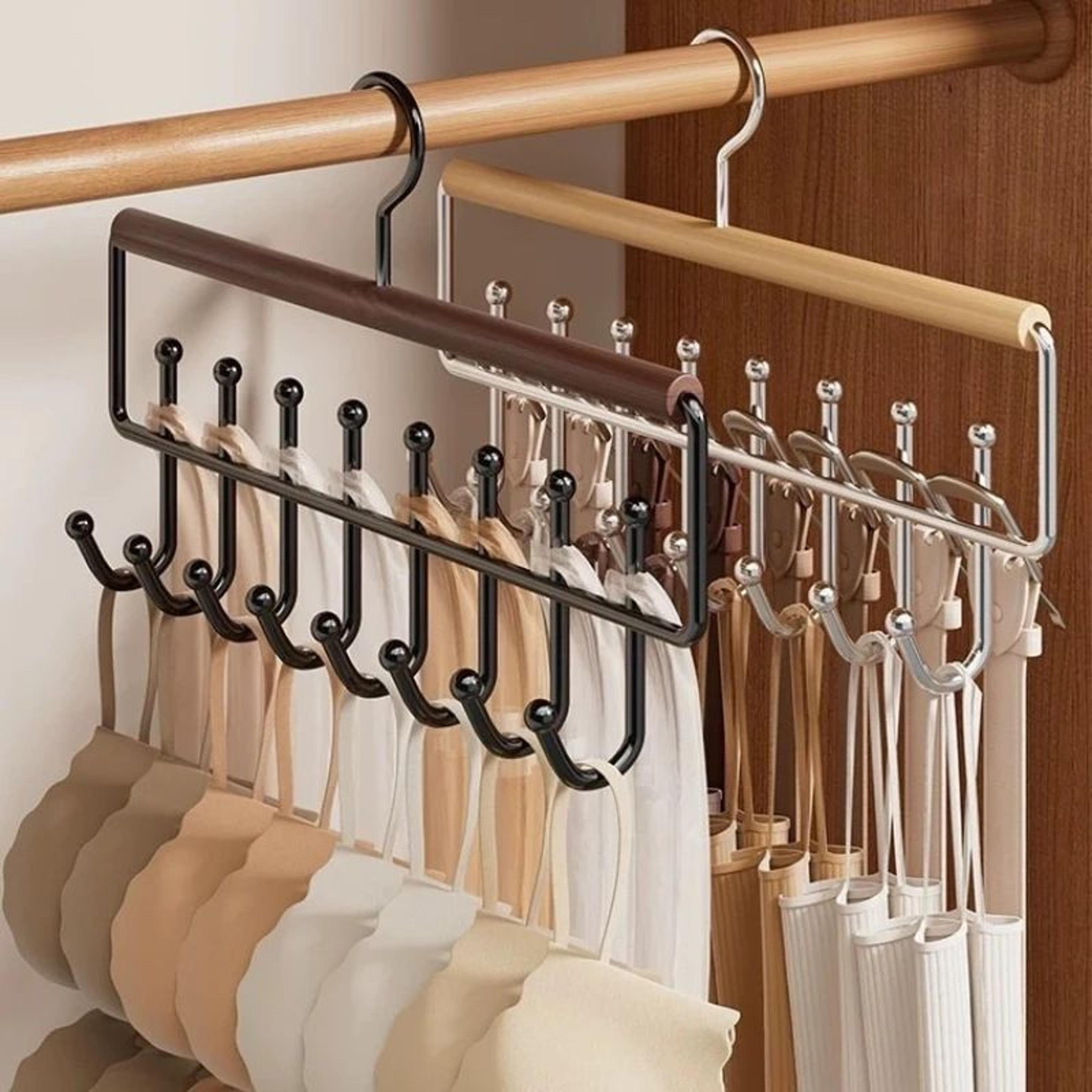 solid wood 16-hook wave hanger – multifunctional underwear, vest & sling wardrobe drying rack