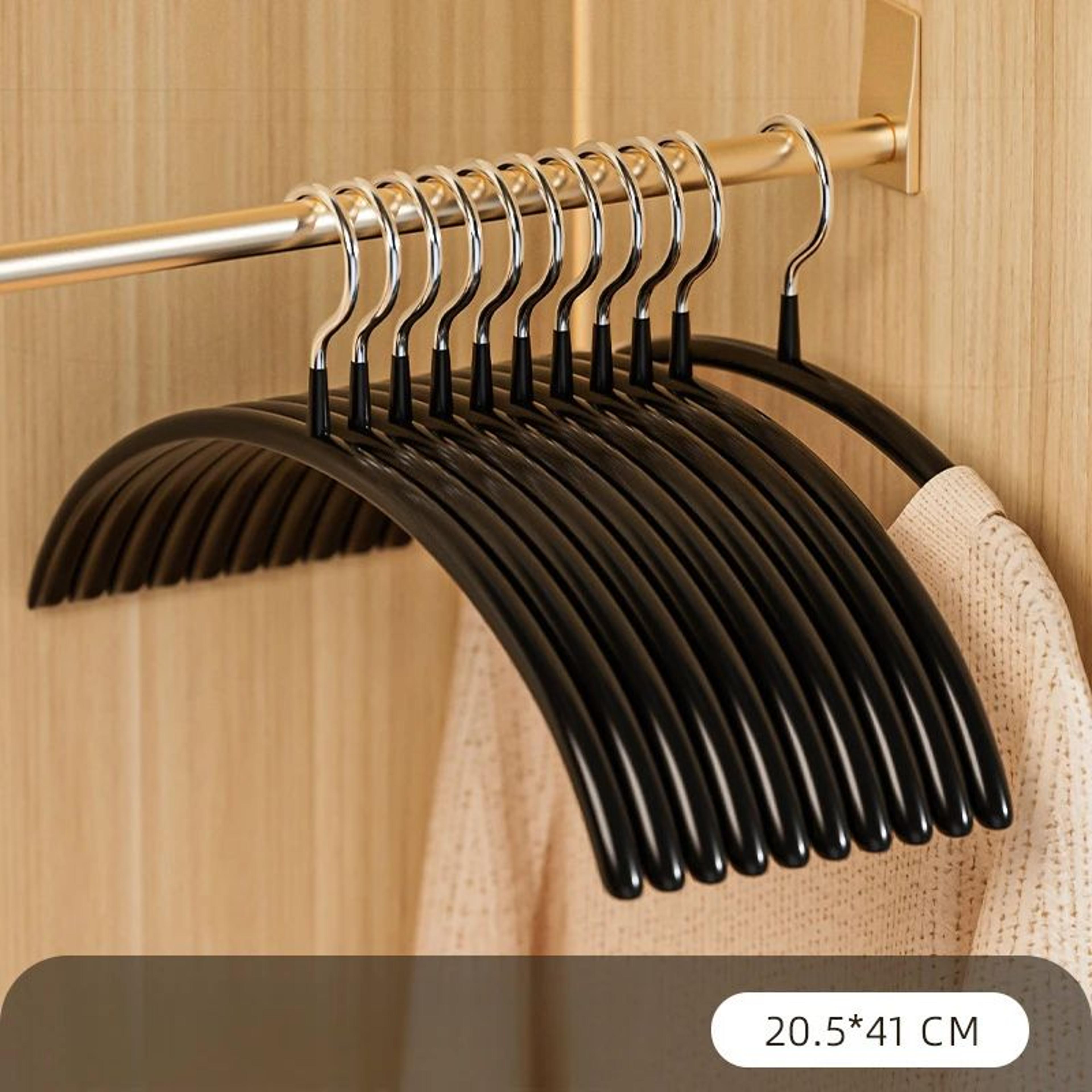 anti-slip metal clothes hangers – space-saving durable concave-convex closet organizer