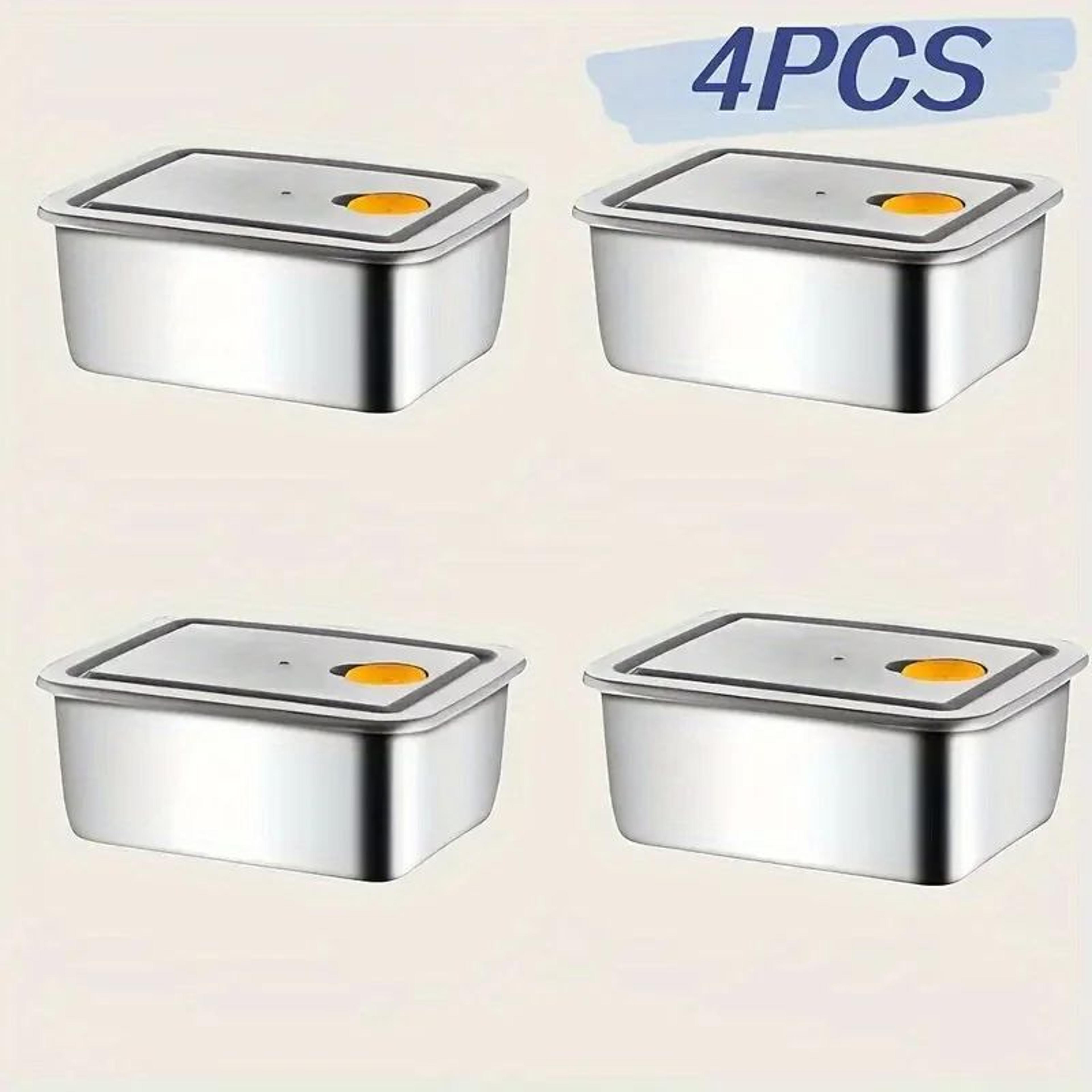 stainless steel food storage containers set – thickened leakproof bpa-free stackable fridge & pantry organizer