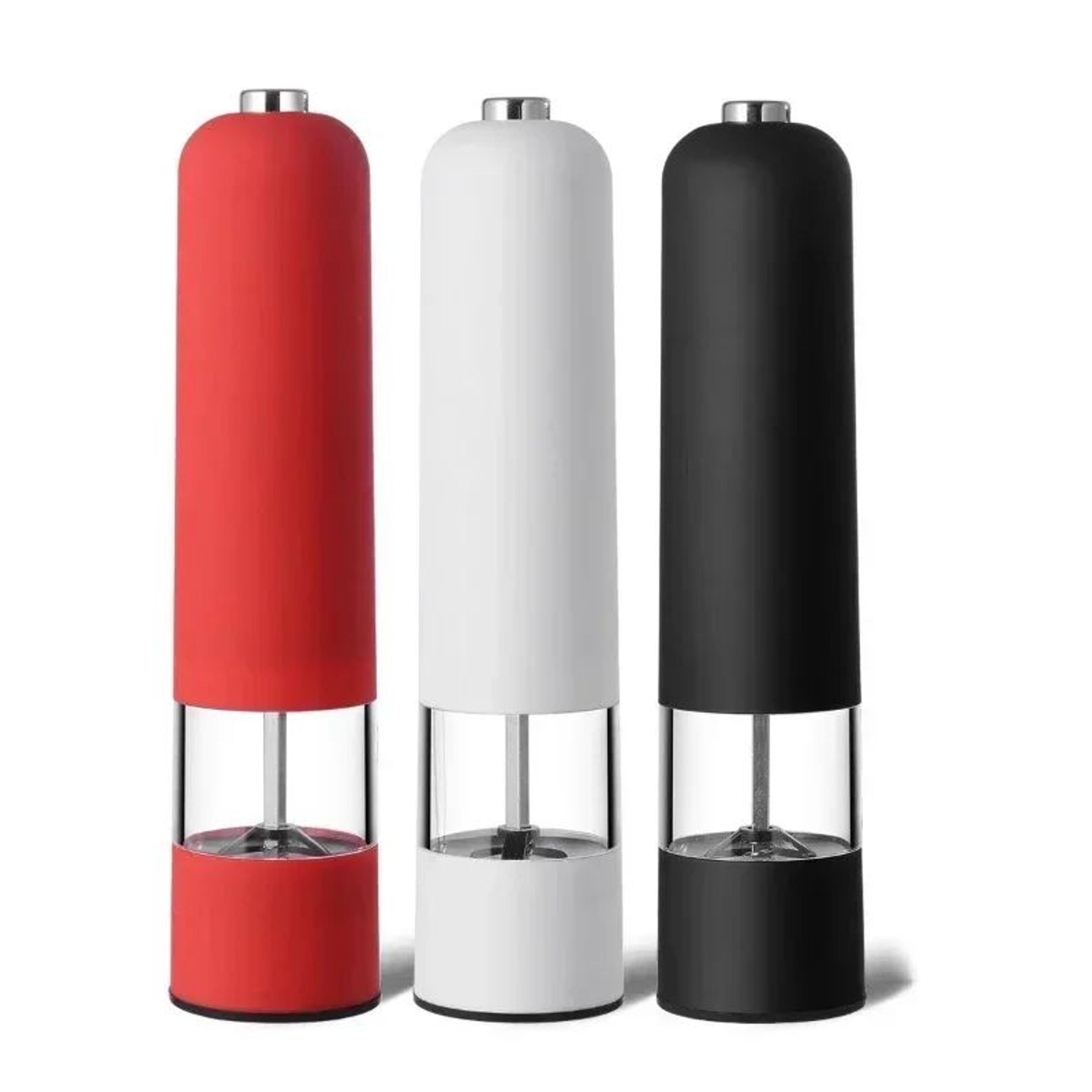 electric automatic salt & pepper grinder – adjustable coarseness spice mill with led light