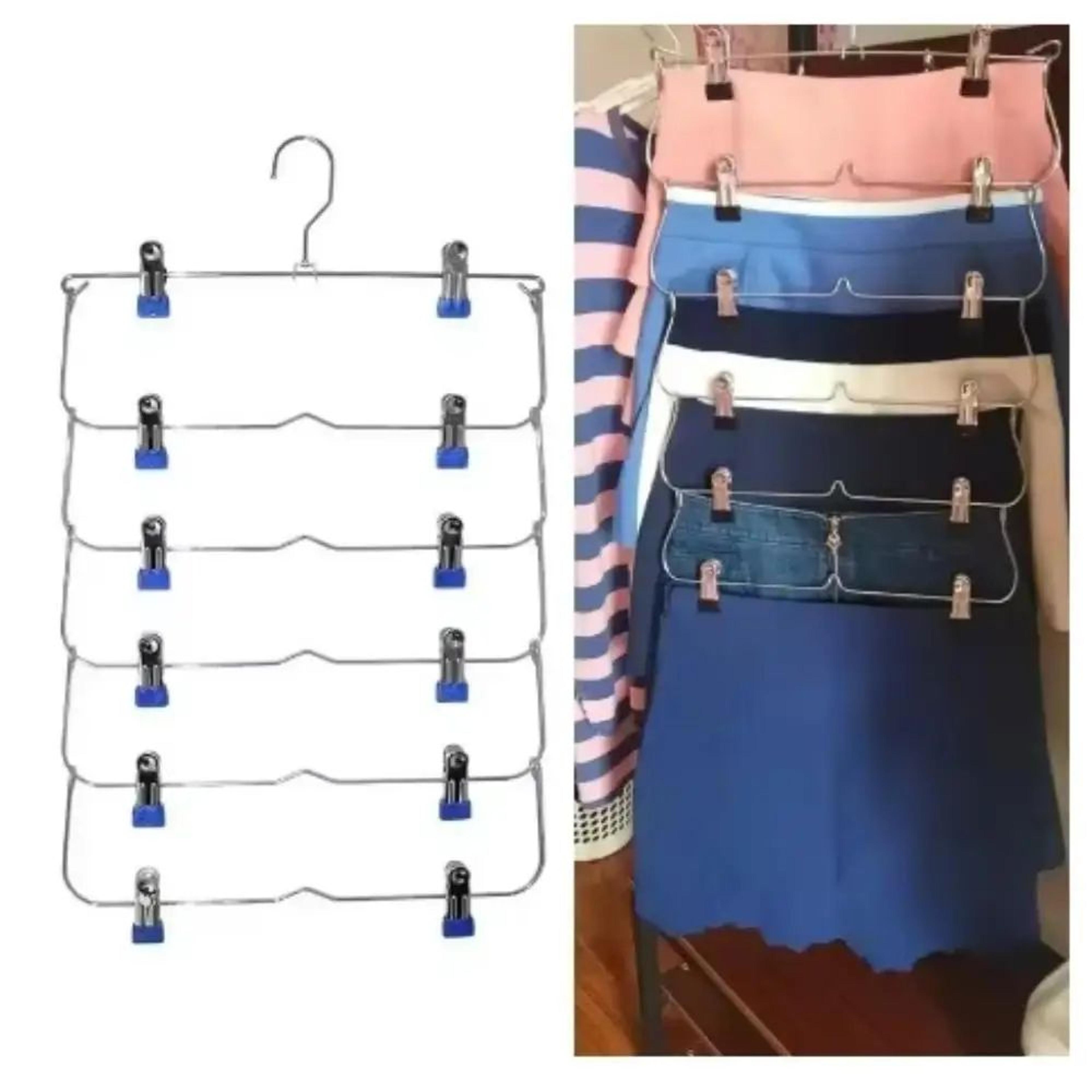 multi-functional non-slip stainless steel pants hanger – seamless skirt & trouser storage rack