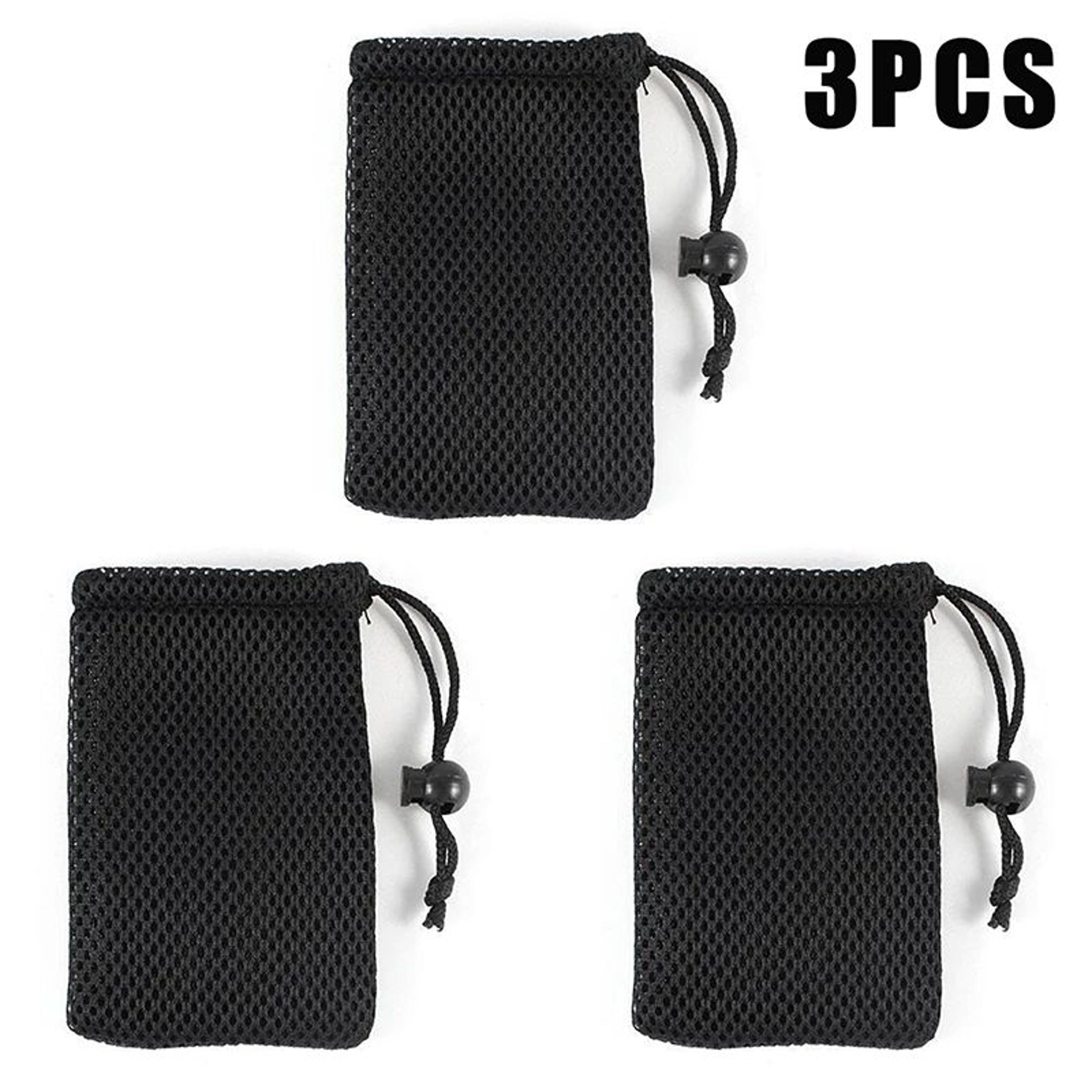 3 pcs nylon mesh drawstring storage pouch set – breathable travel & digital accessories organizer bags