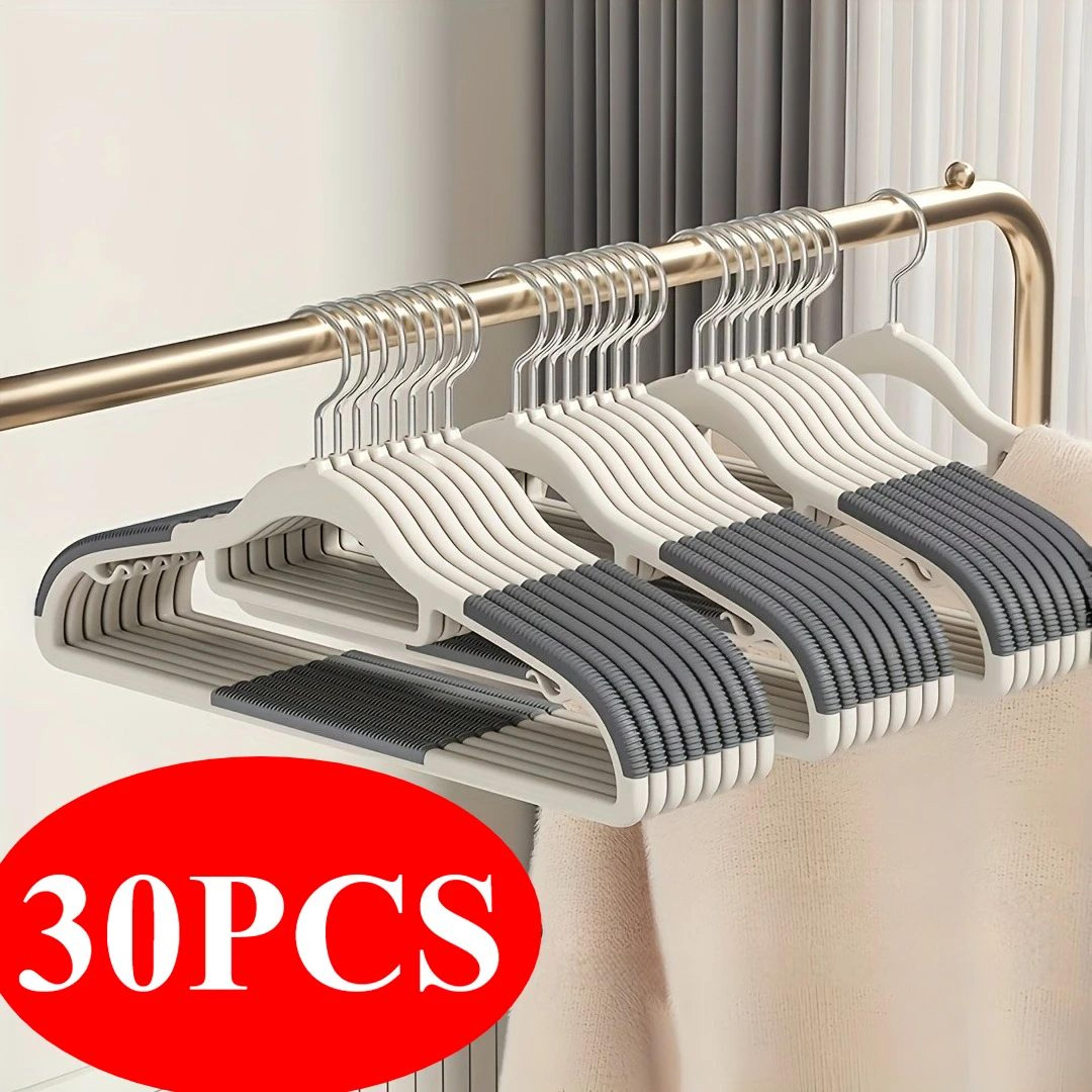 30pcs non-slip rotating hook clothes hangers set for closet organization