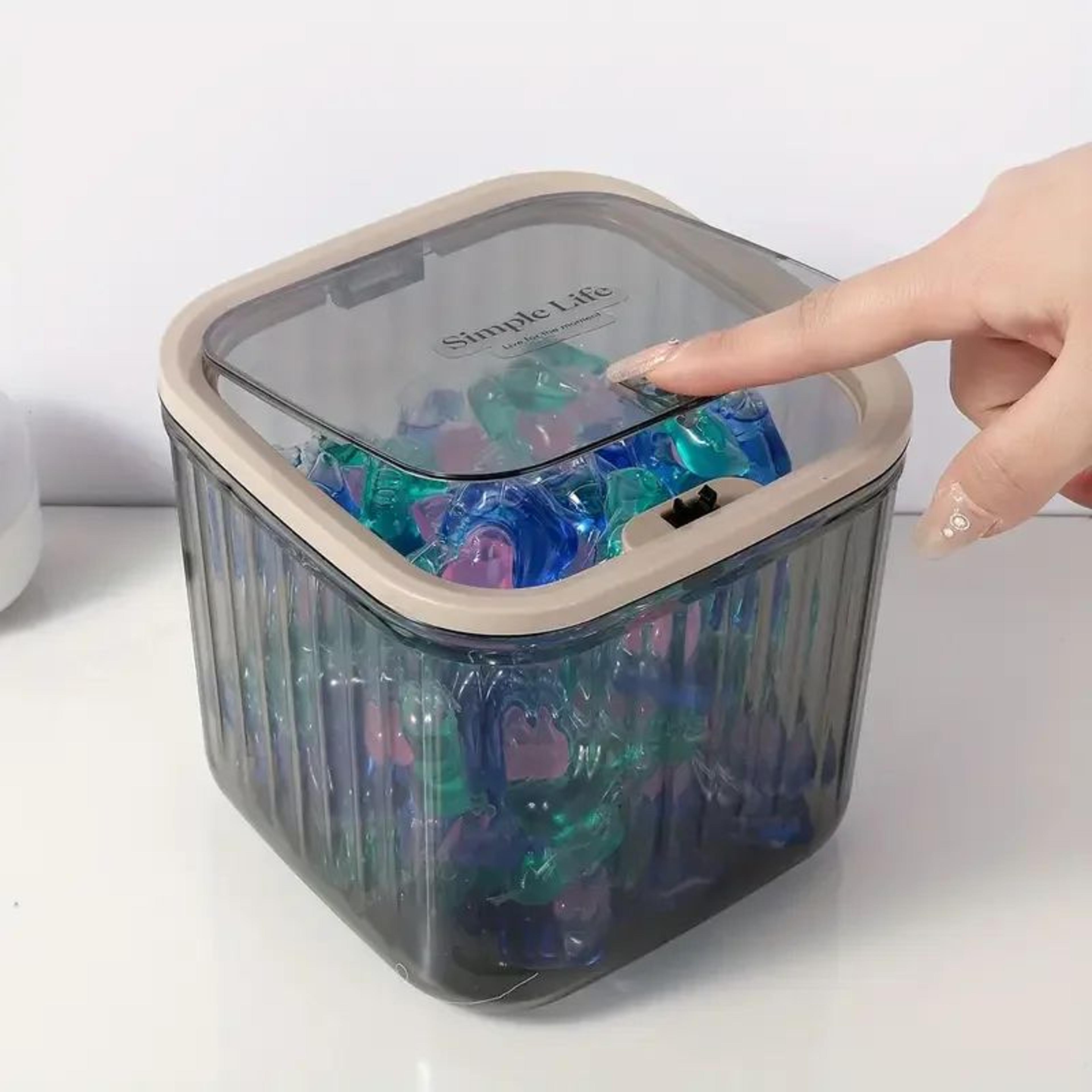 transparent mini desktop storage box with pop-up lid & waterproof seal