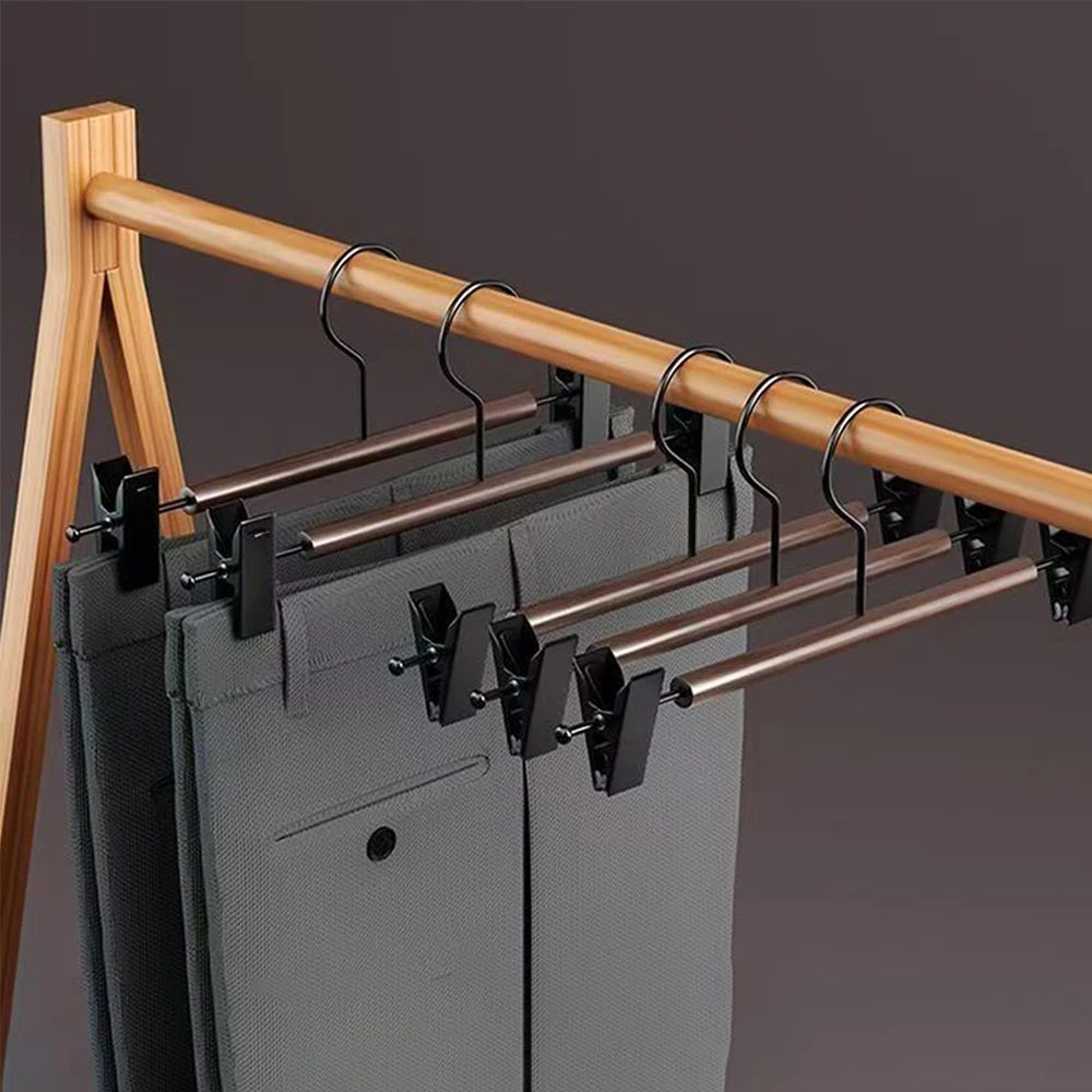 5-pack multi-purpose clothes & pants hangers – portable space-saving drying rack hooks