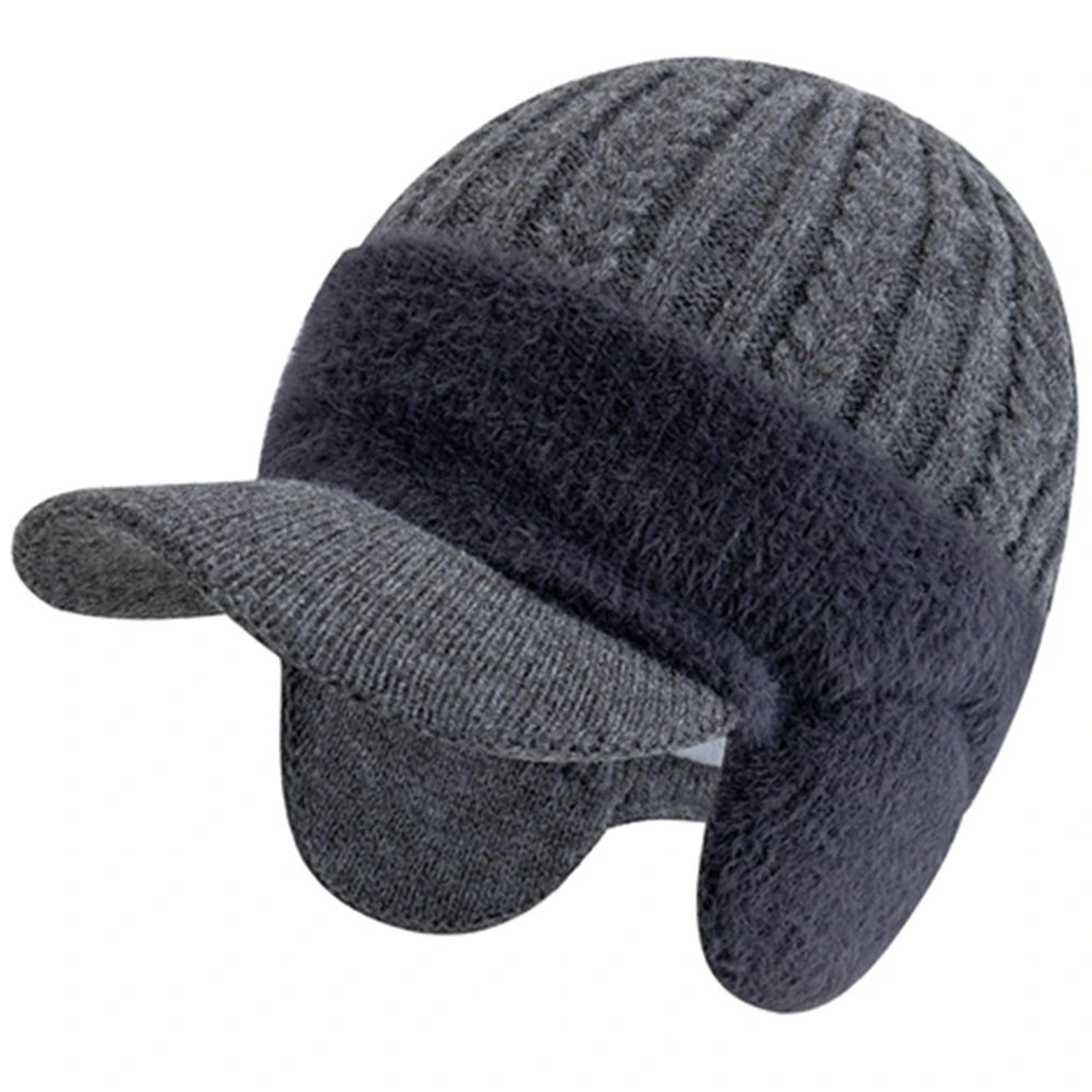 plush fur-lined winter hat with earflaps – faux fur beanie warm outdoor cap for men