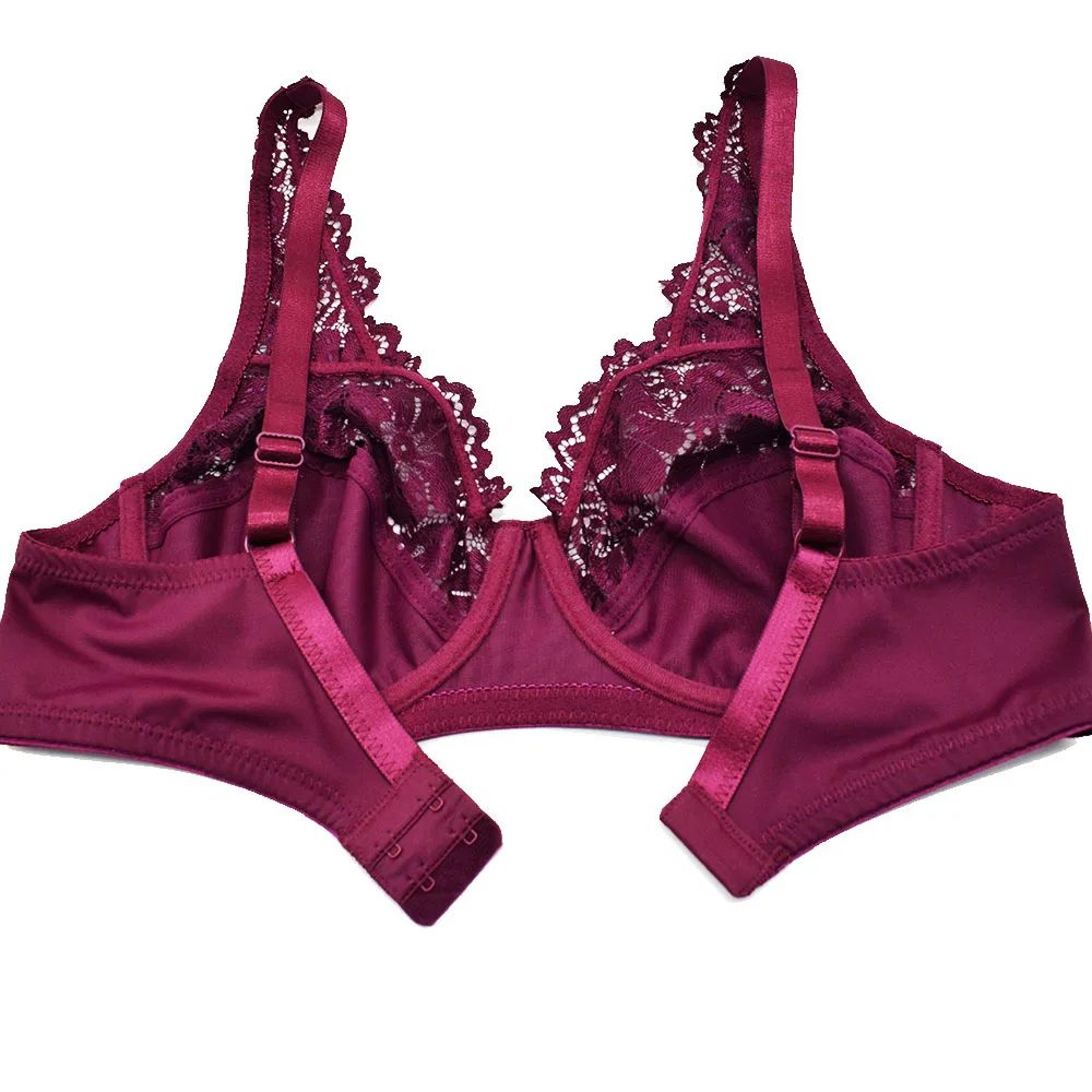 womens plus size floral lace underwire bra – breathable sheer unlined lingerie