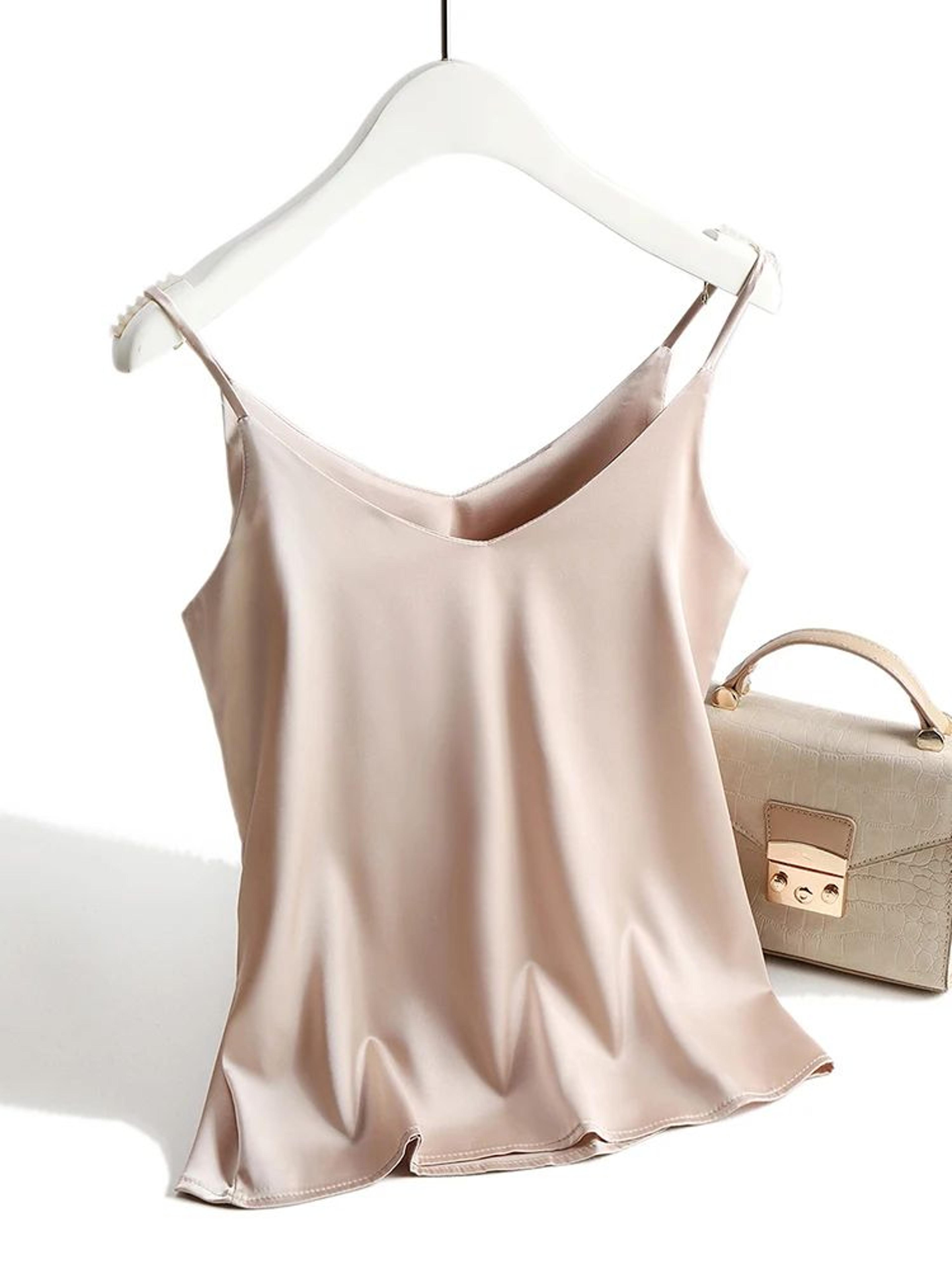 aossviao 2026 satin silk spaghetti strap cami – halter v-neck sleeveless summer tank top