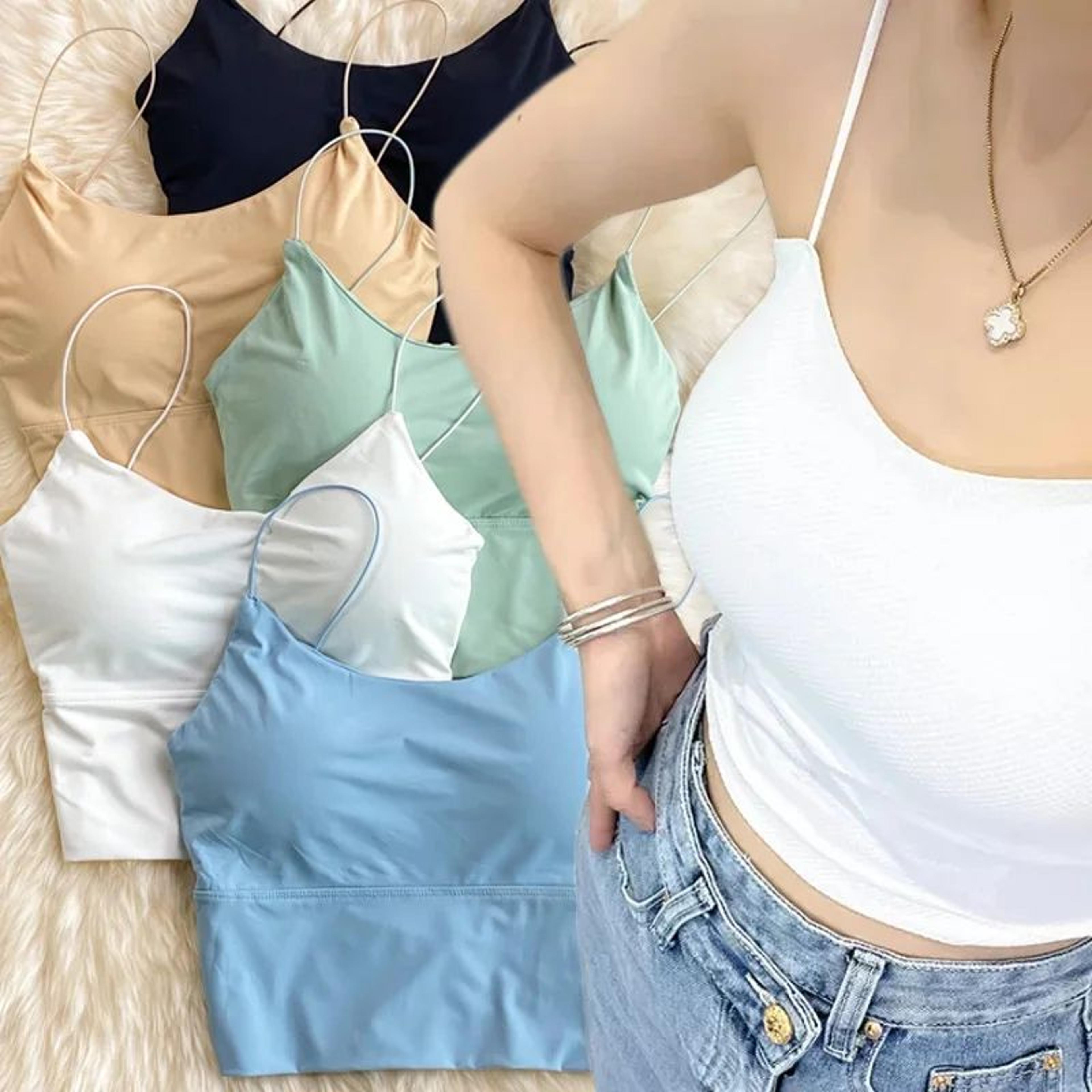 silkbreeze ice silk built-in bra crop camisole for women