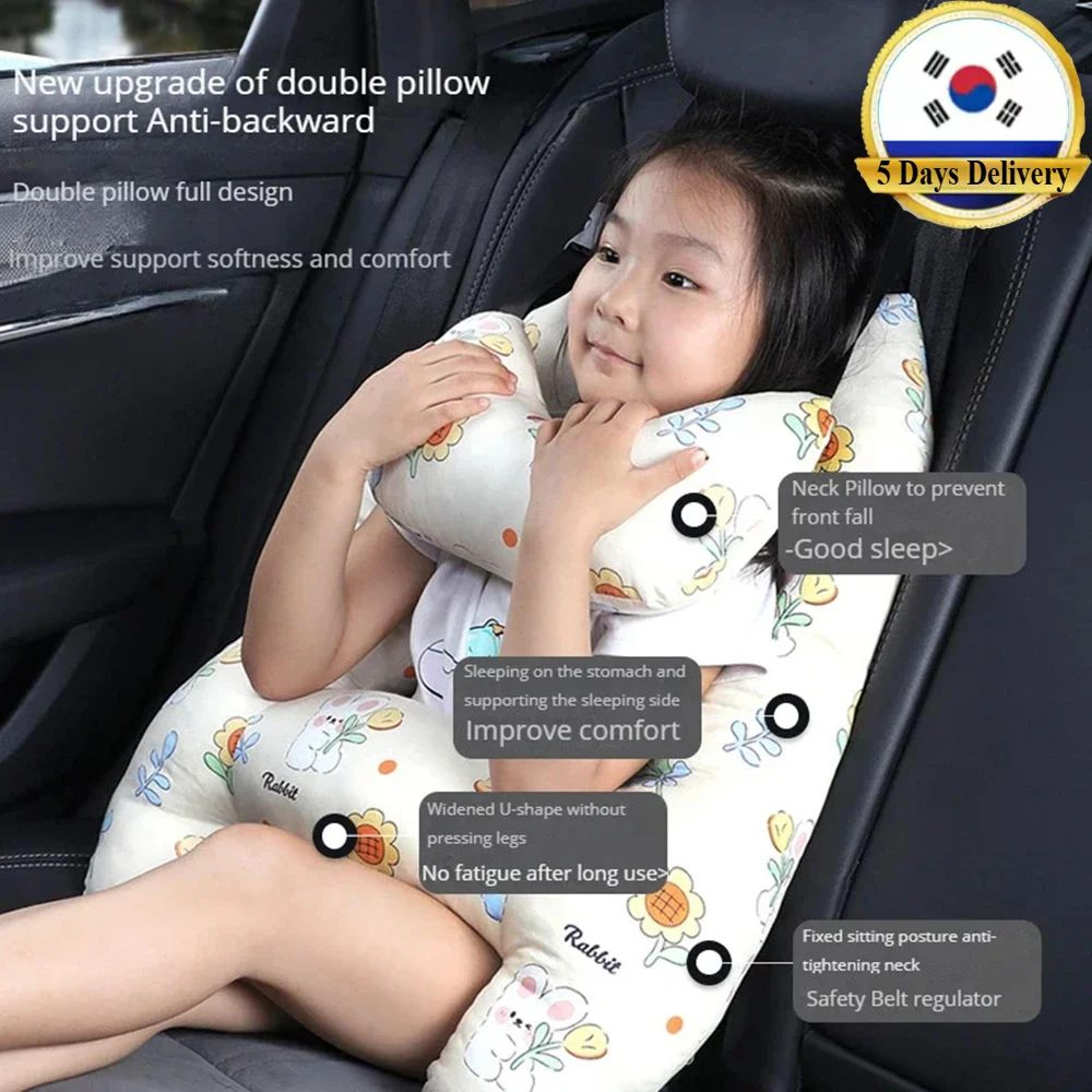 dreamrest h-shape car travel neck pillow – adjustable auto seat head & neck support for kids & adults