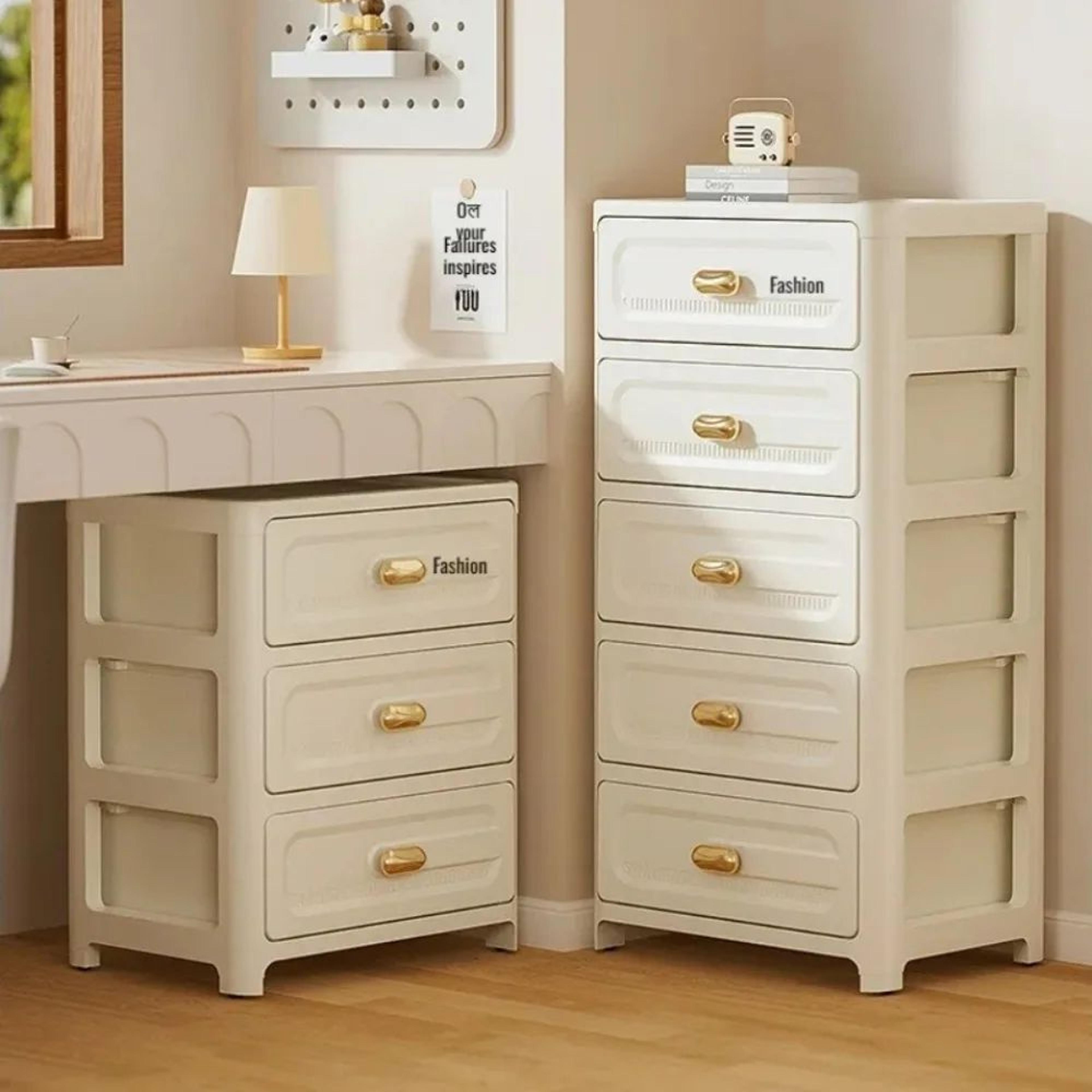 eurostack rolling multi-layer storage cabinet – stackable pp drawer organizer with wheels