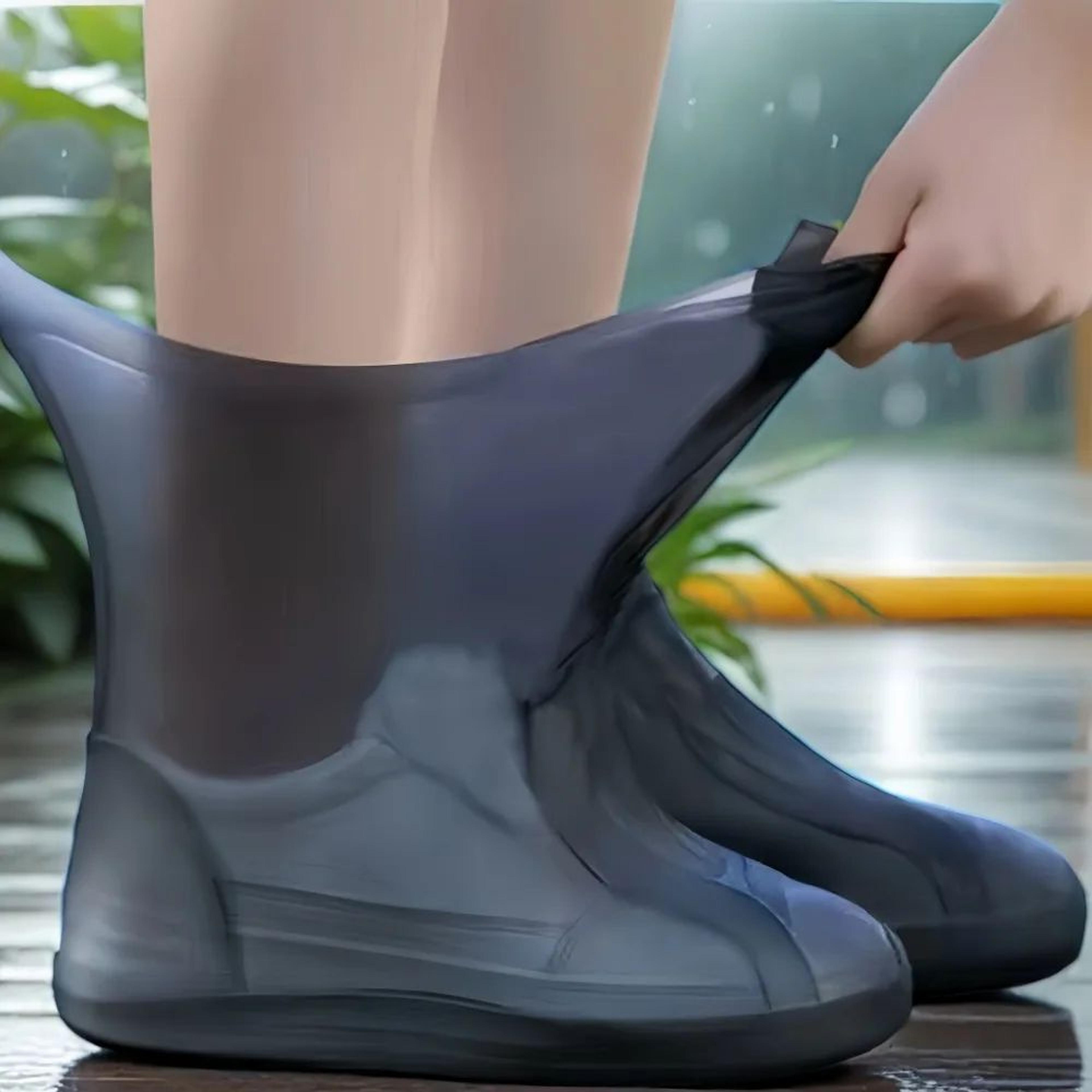 rainshield pro waterproof silicone shoe covers – reusable non-slip rubber rain boot protectors (1 pair)