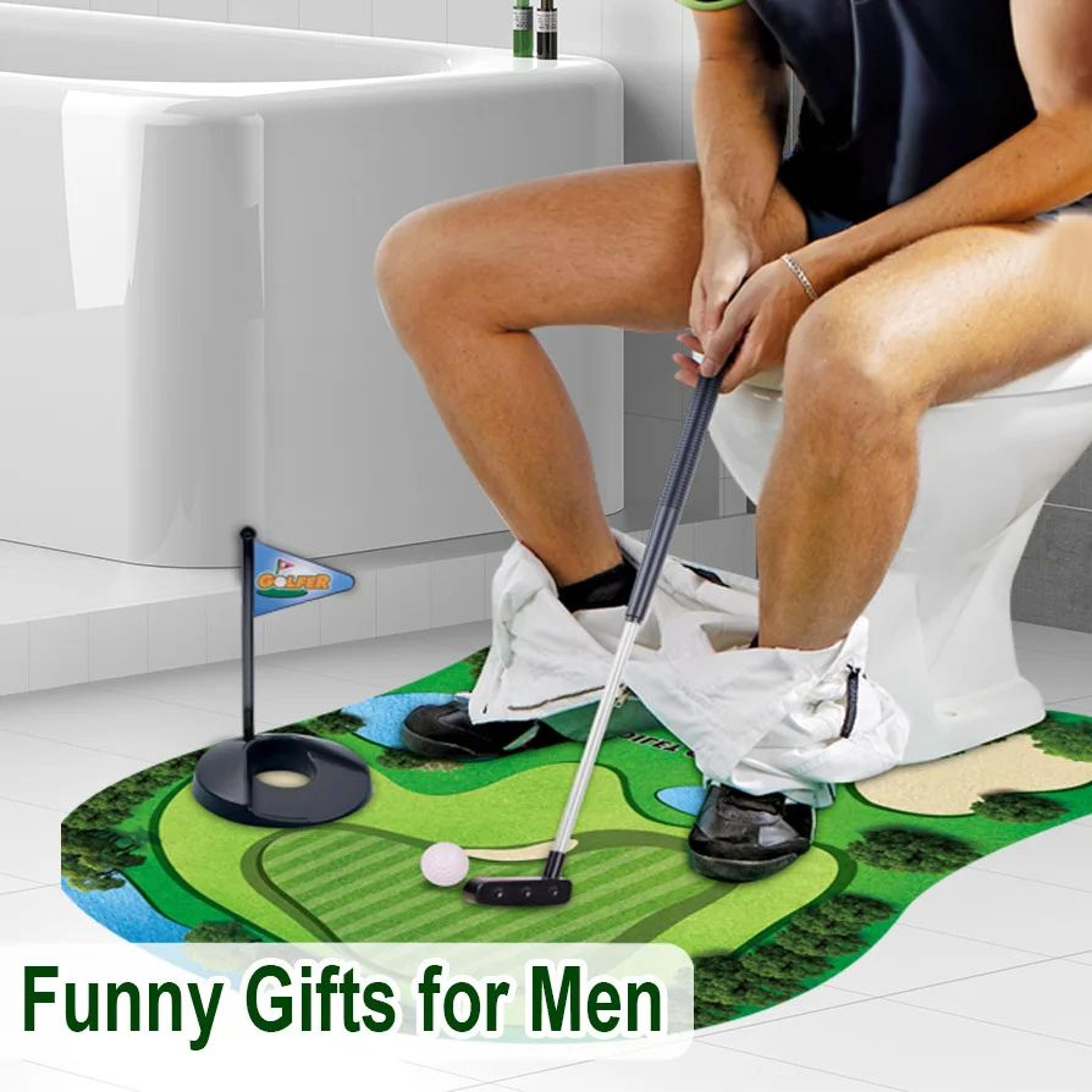 toilet golf ball set – 5-piece funny bathroom mini golf practice balls gift for dad & boyfriend