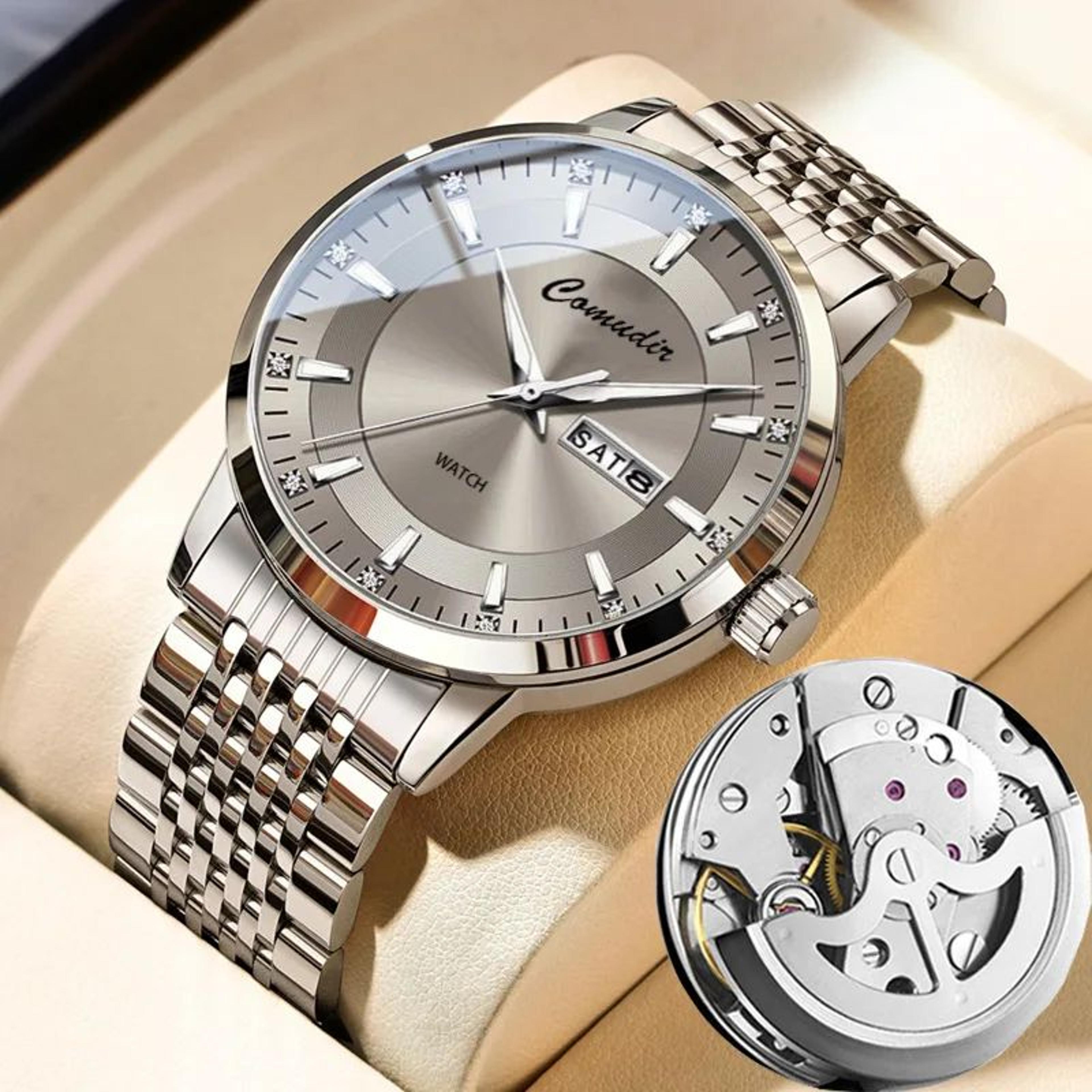 dual calendar hollow dial men's quartz watch – tungsten steel waterproof