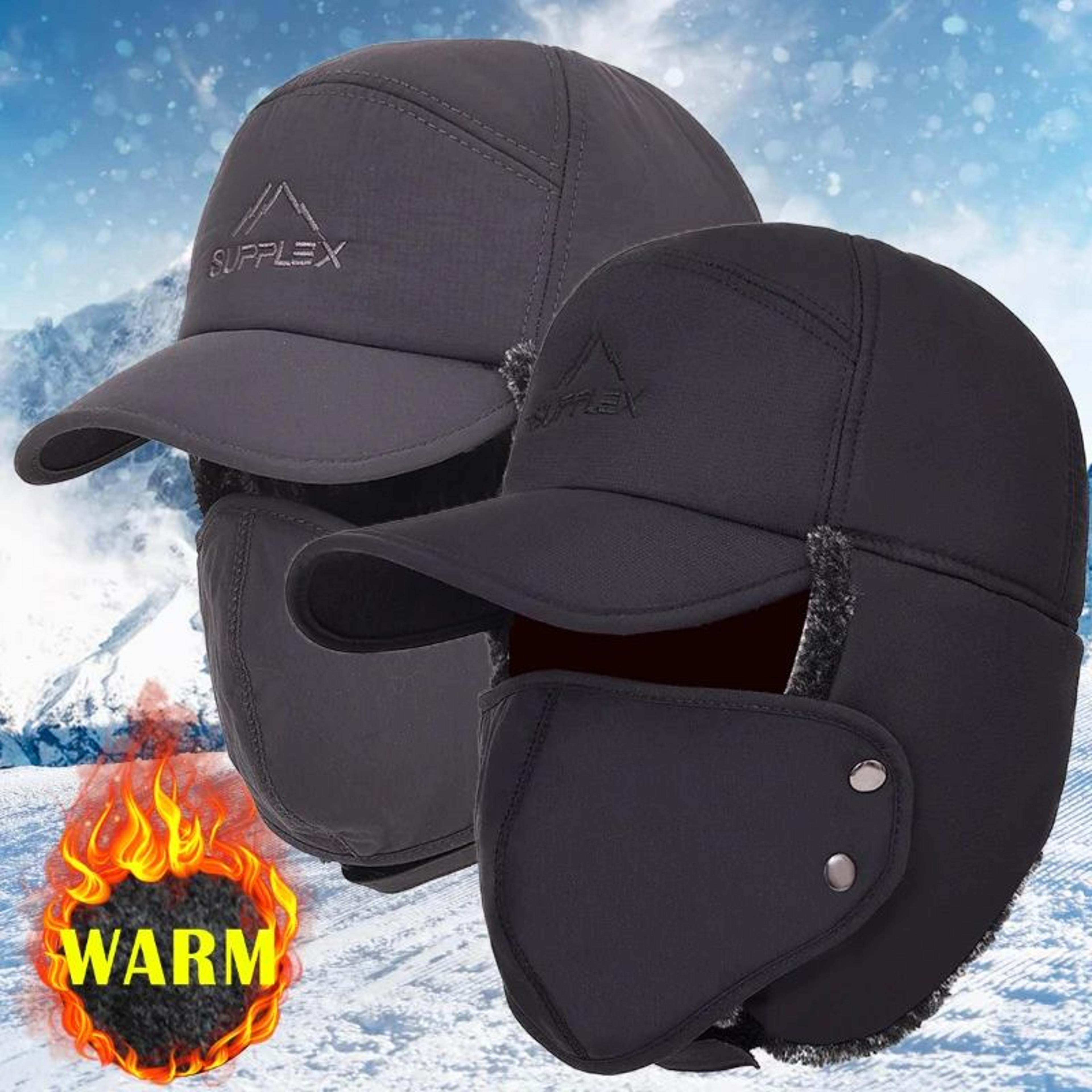 thick winter faux fur bomber hat with ear flaps – thermal trapper cap for men & women