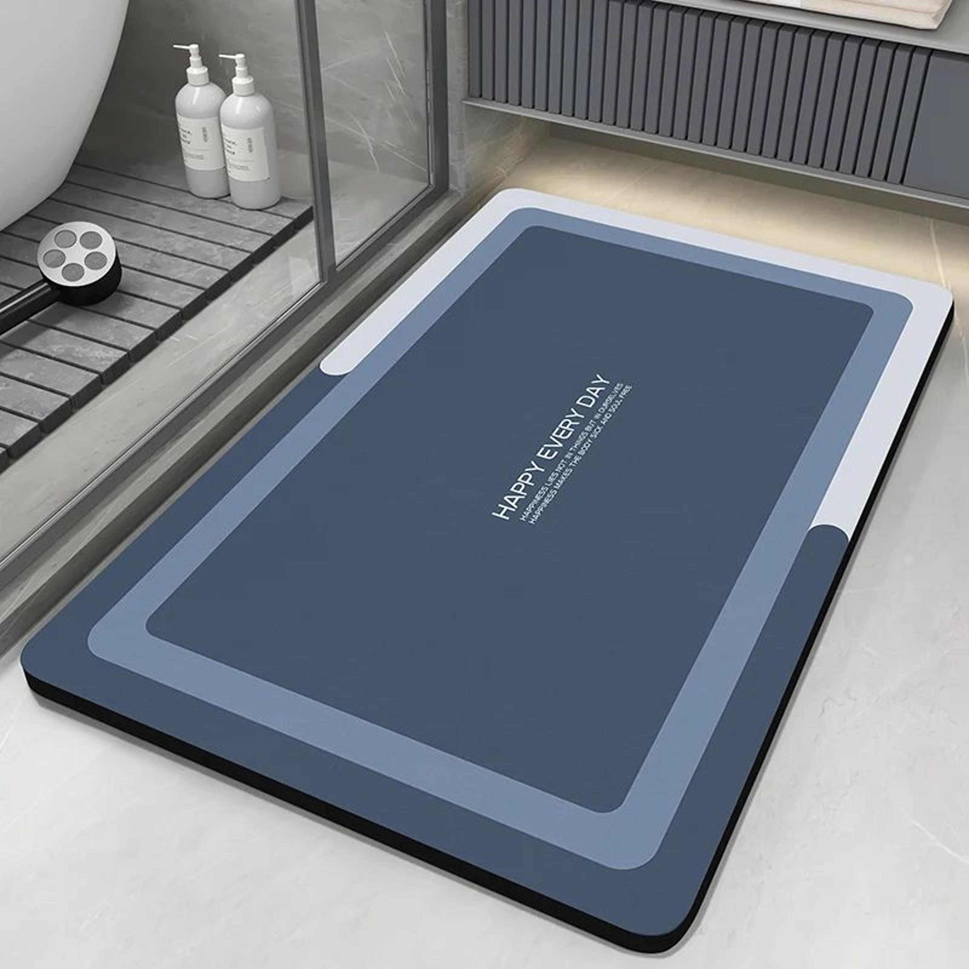 aquastone quick-dry diatomite bath mat – absorbent anti-slip bathroom floor rug