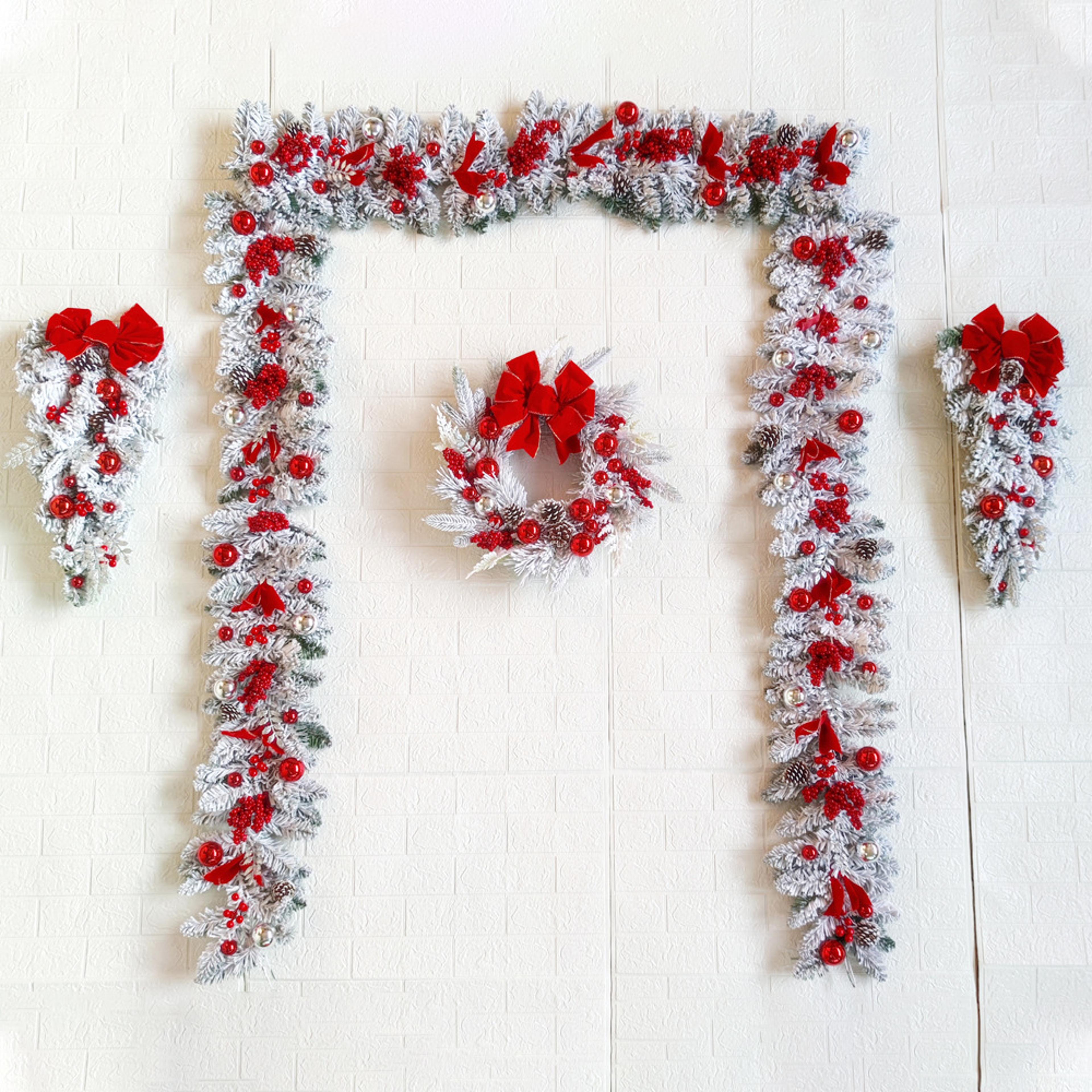 premium christmas wreath for front door & garden | durable holiday garland for home decor