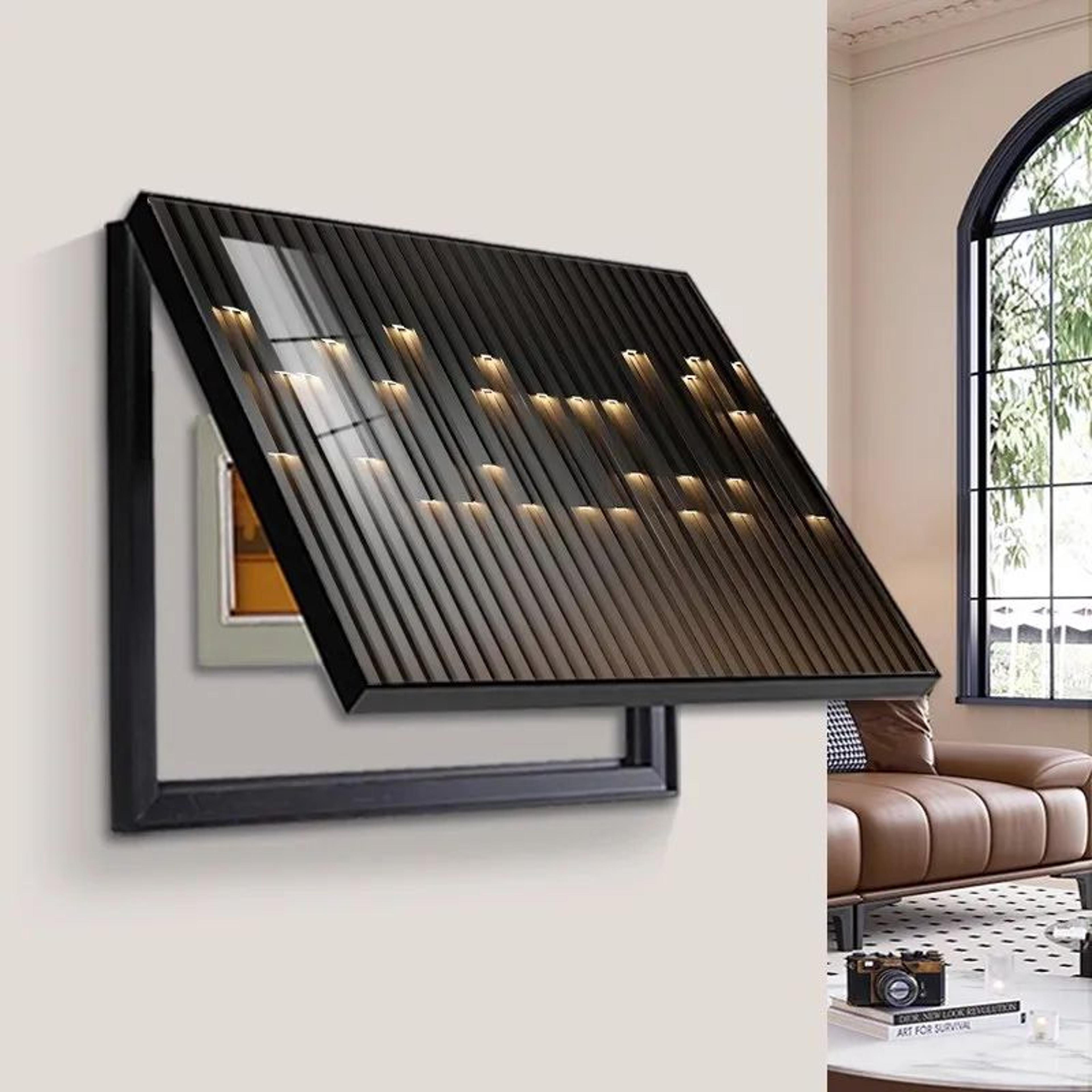 luxecover modern electric meter box decorative wall art – abstract distribution box concealer panel