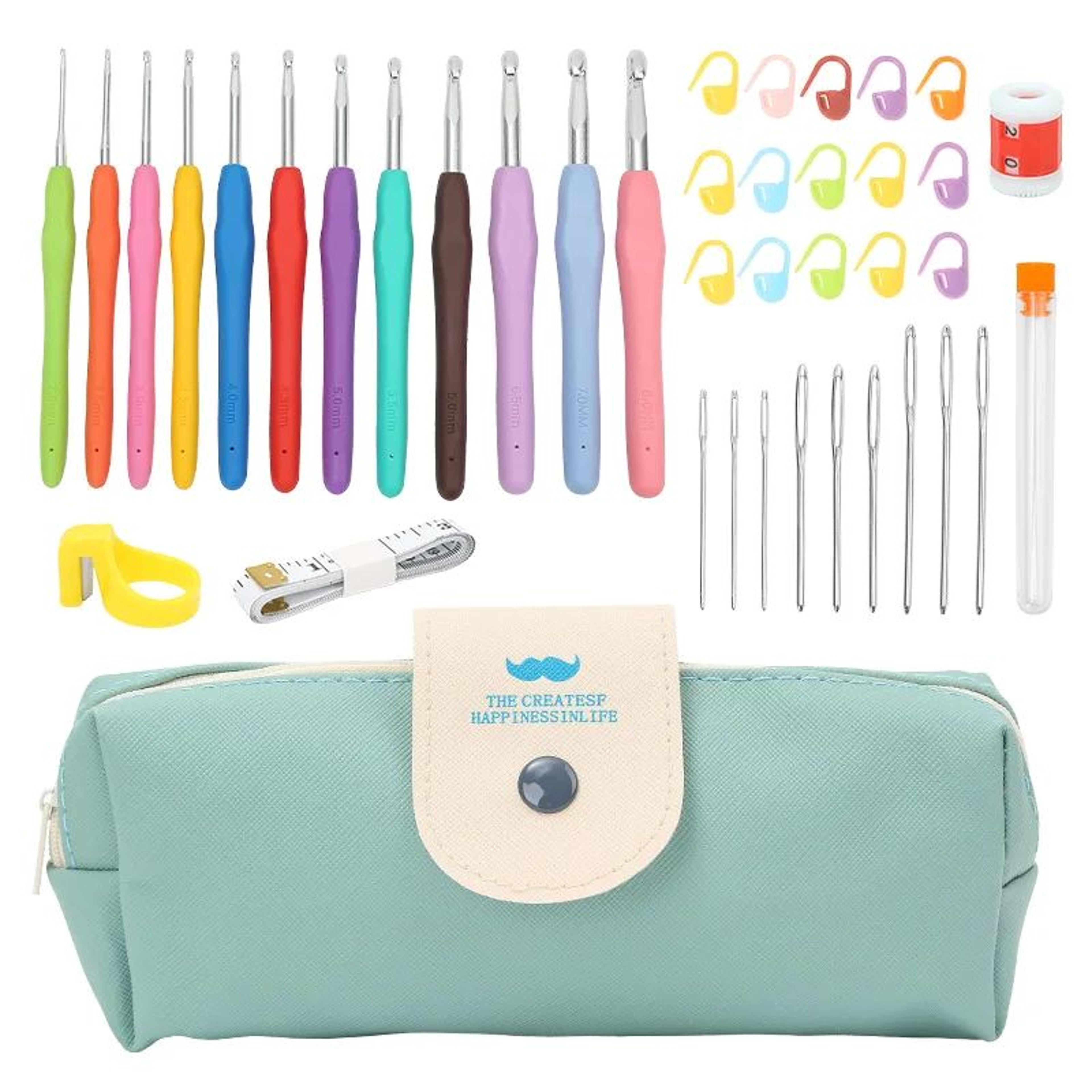 comfortgrip extra-long ergonomic crochet hook set for beginners & arthritis relief