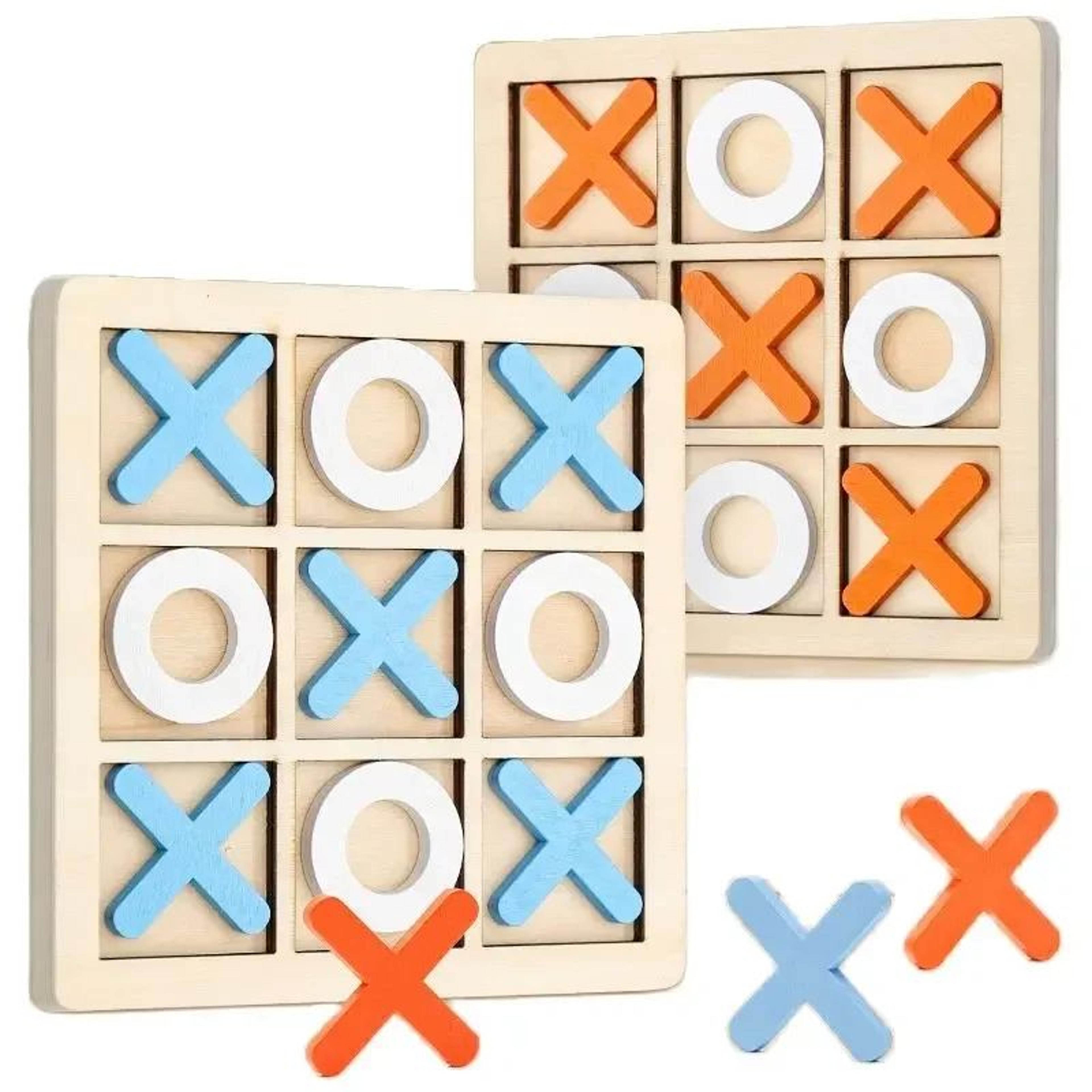 montessori wooden xo puzzle chess game – educational brain training toy for kids