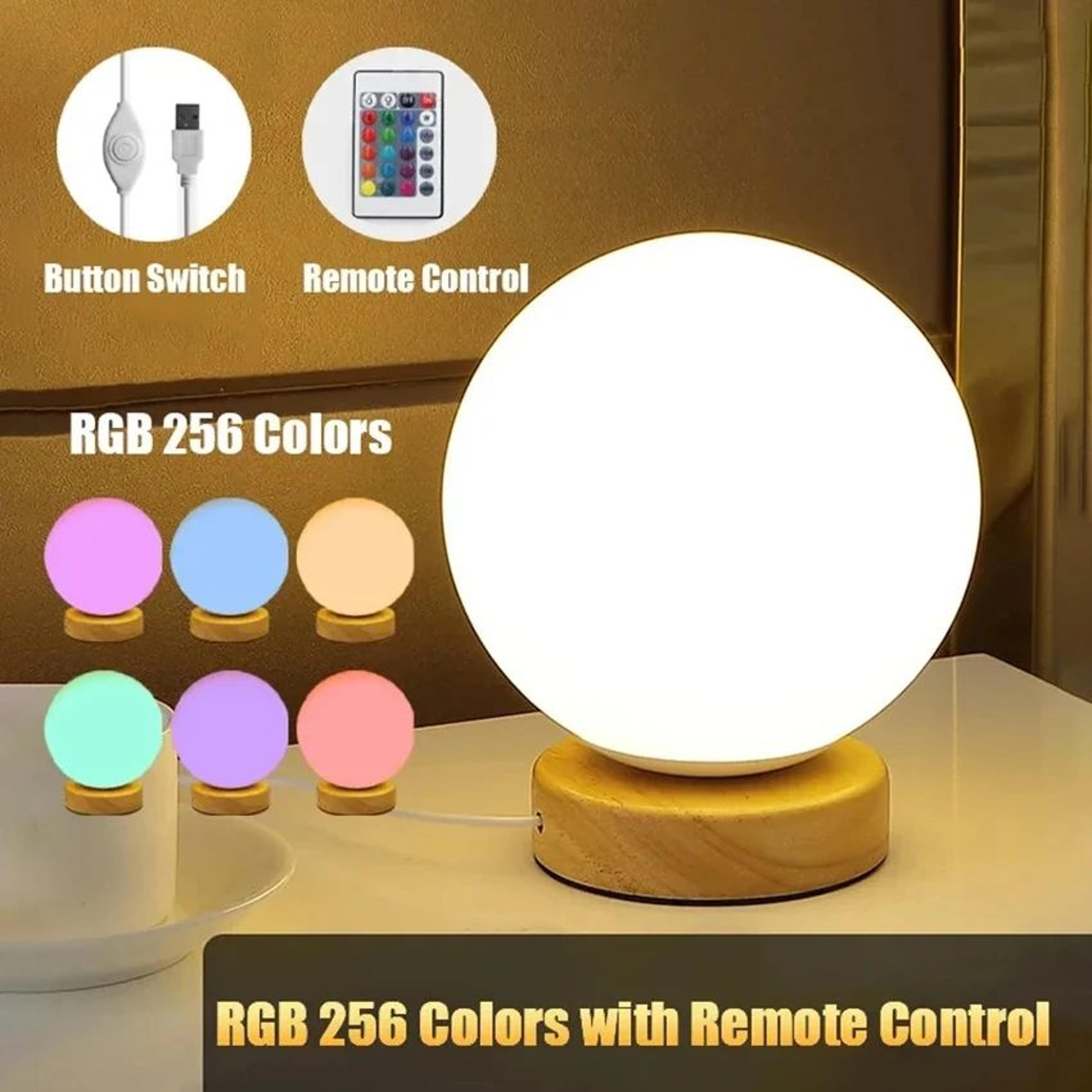 rgb color changing rechargeable led table lamp – usb bedside night light for bedroom & home office