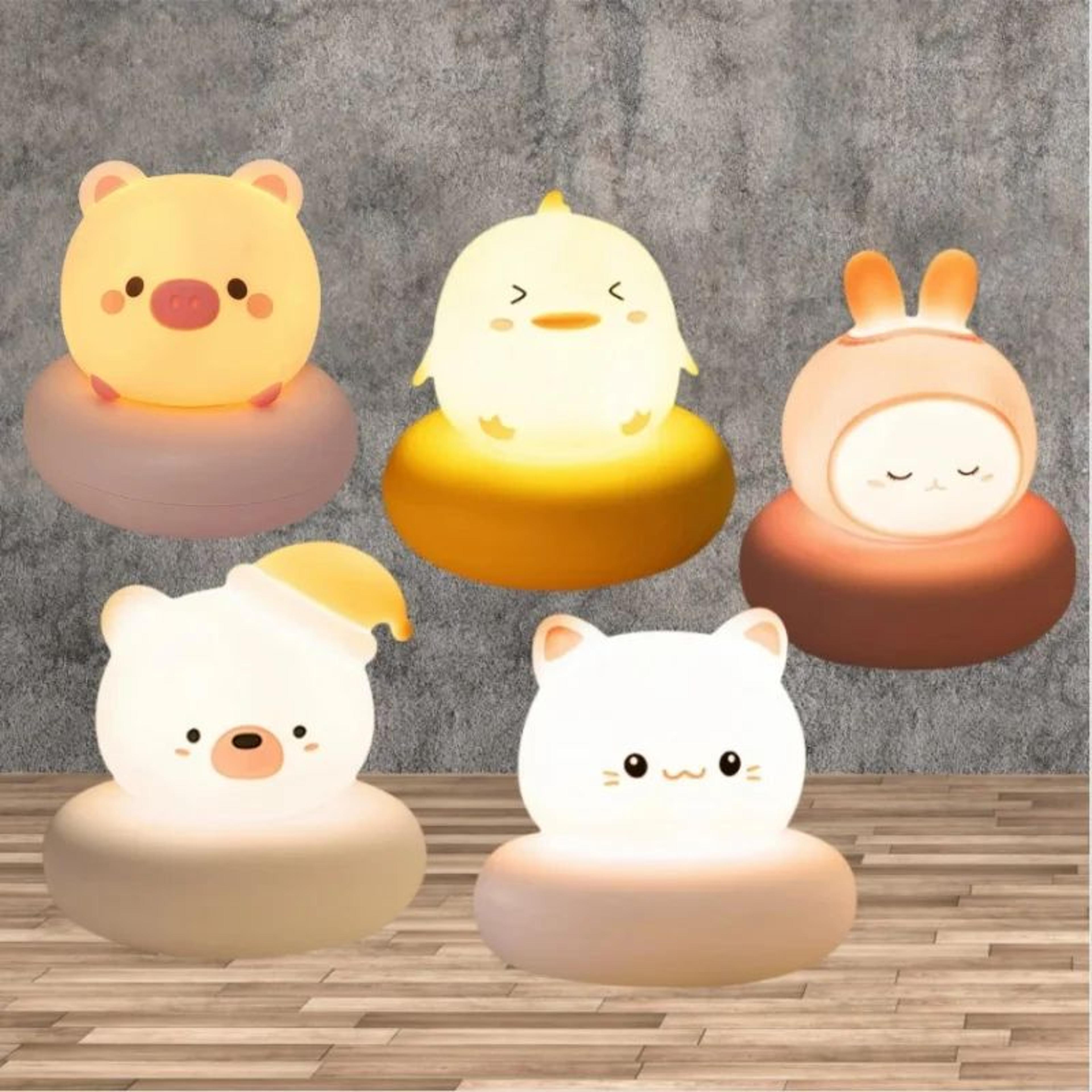 cute animal led night light for kids – touch control 3 level dimmable nursery lamp