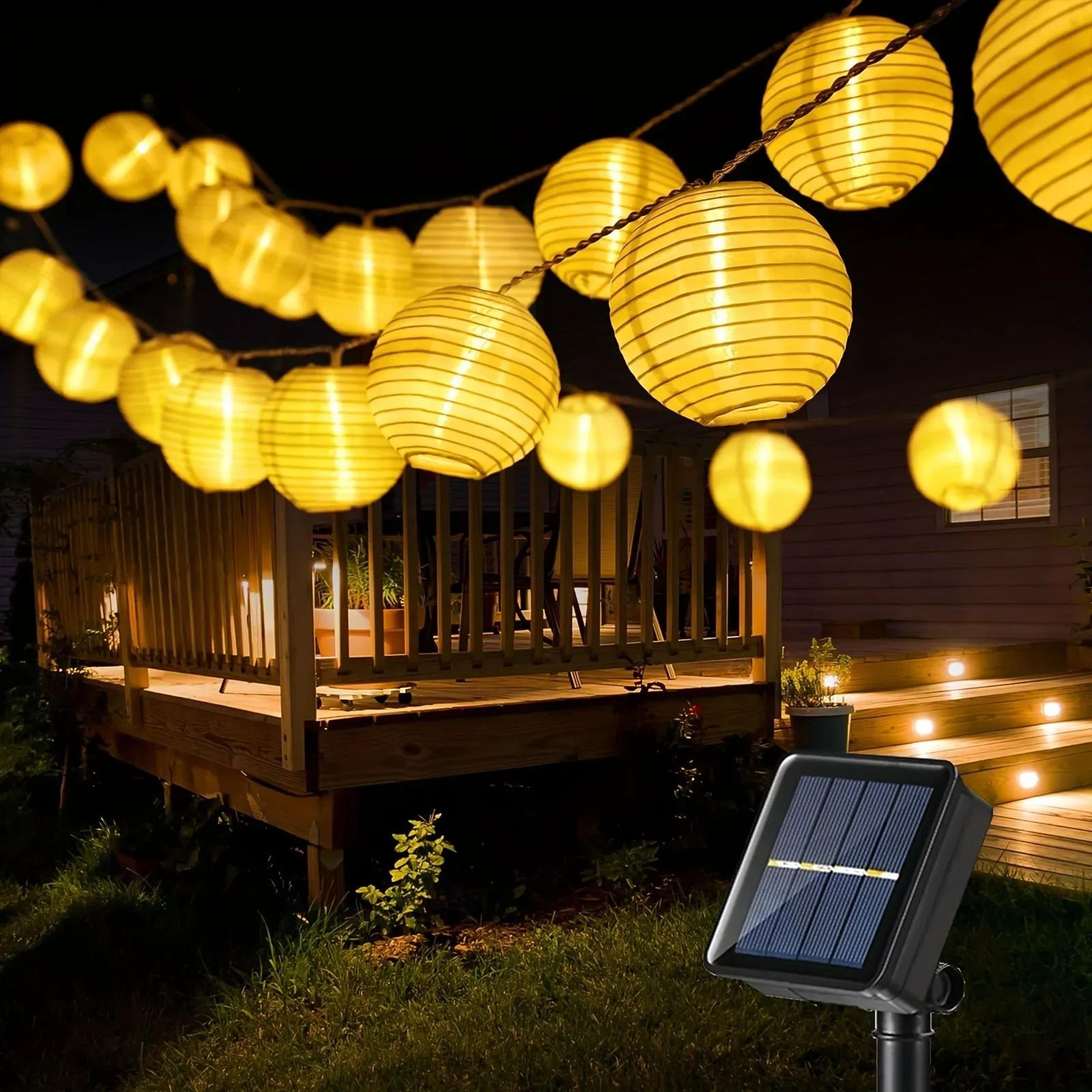 solar lantern string lights waterproof led fairy garland for garden, patio, wedding & party decor