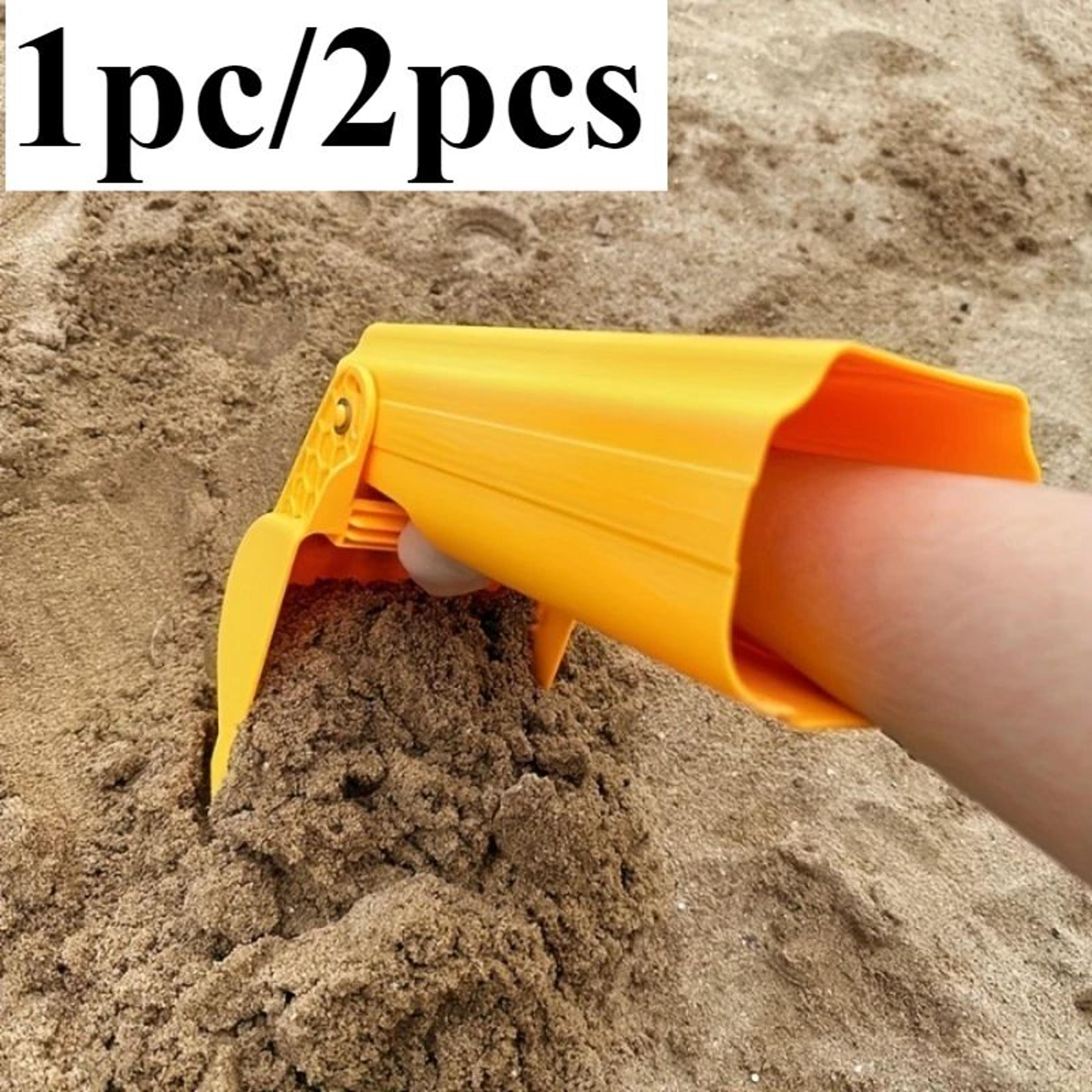 heavy-duty sand & snow shovel – bright orange beach digging tool for kids & adults