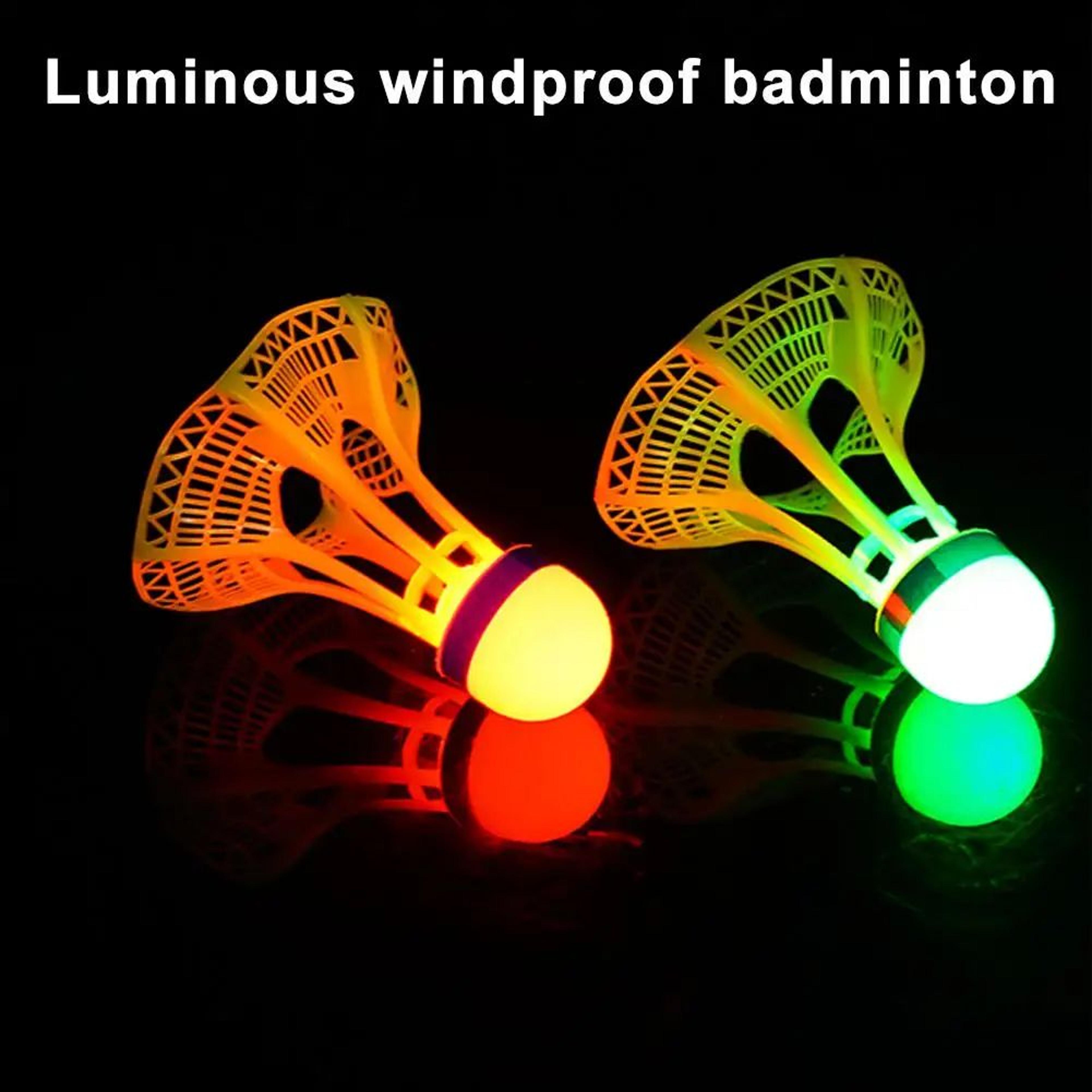 led luminous windproof badminton shuttlecock – durable nylon glow shuttle for night play