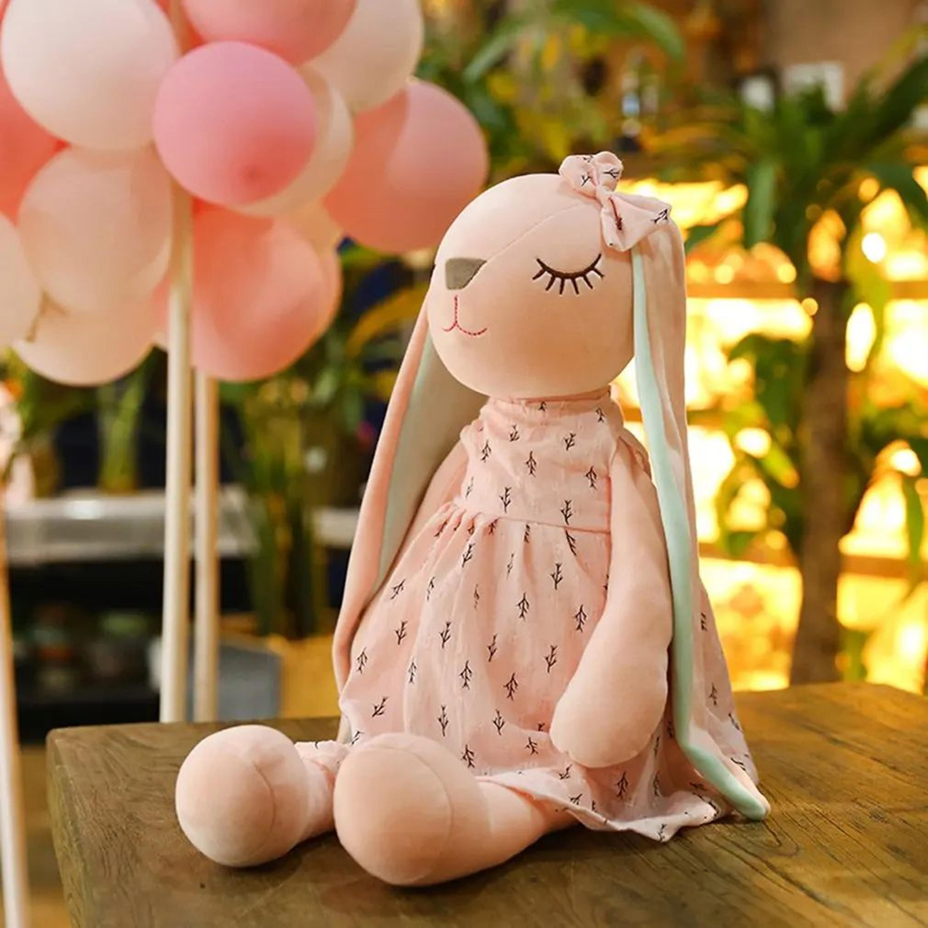 cute bunny plush toy – soft soothing rabbit stuffed animal doll for kids