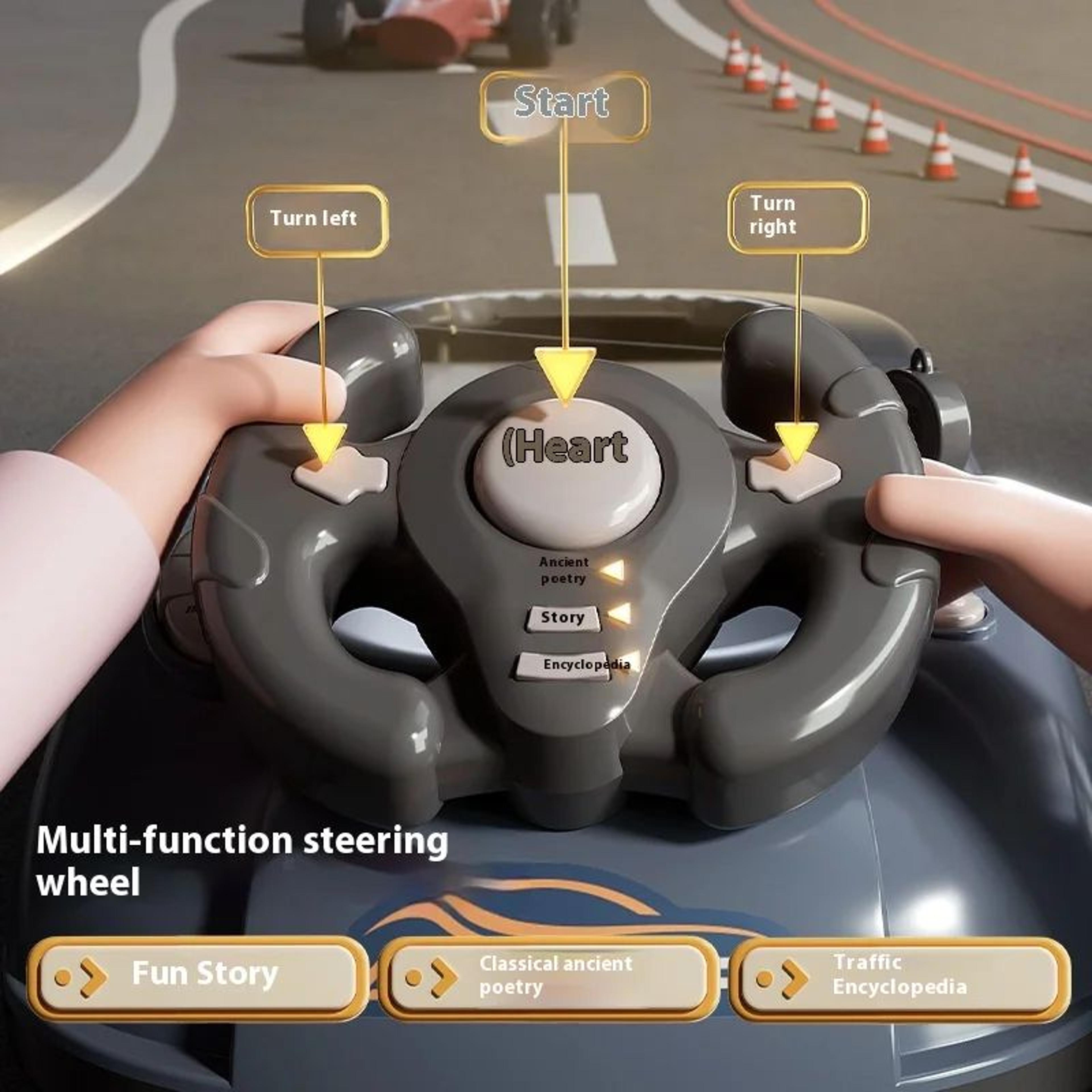 interactive kids steering wheel racing simulator toy with sound & lights driving game console for children