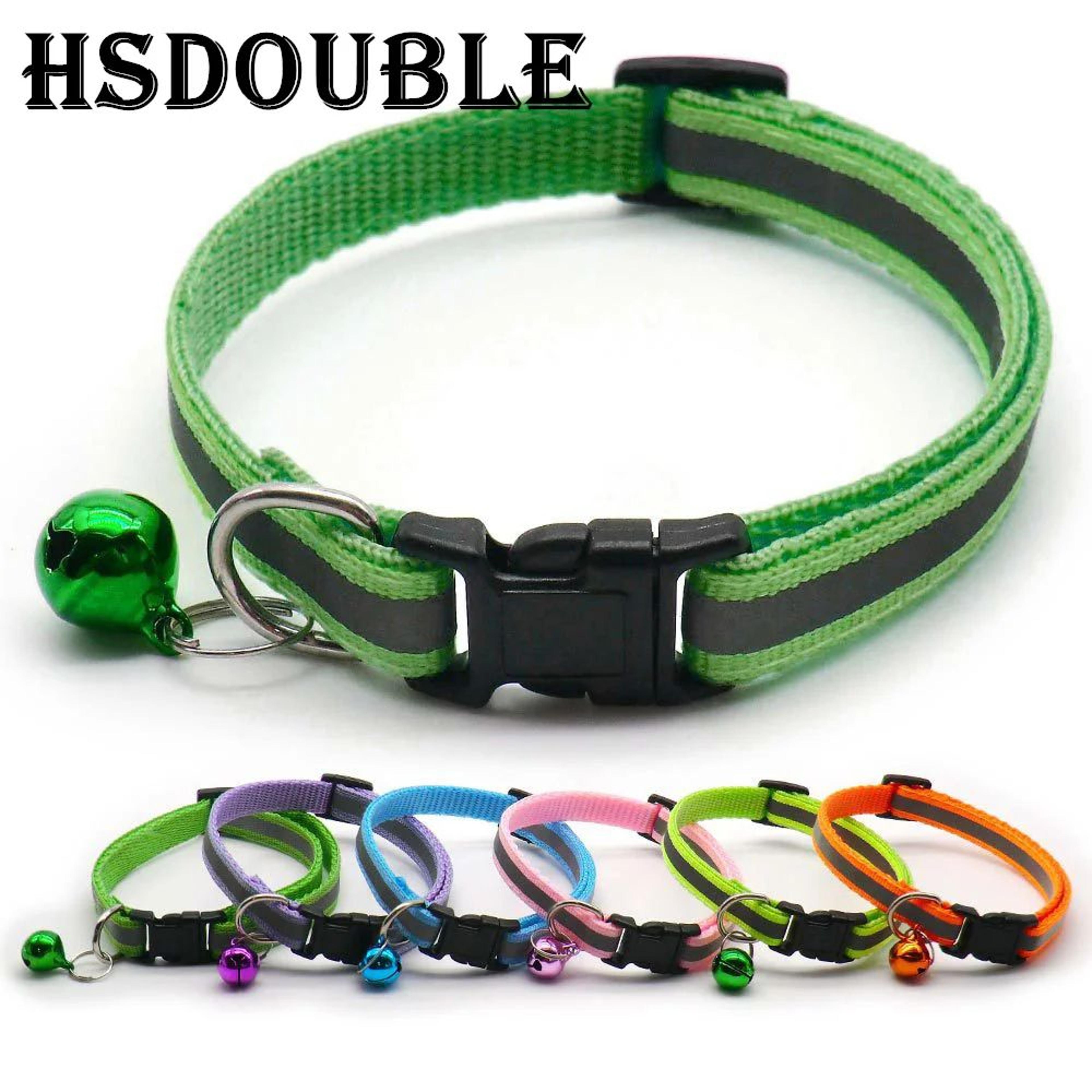 2-pack reflective adjustable cat & small dog collar with bell – safety pet collar set