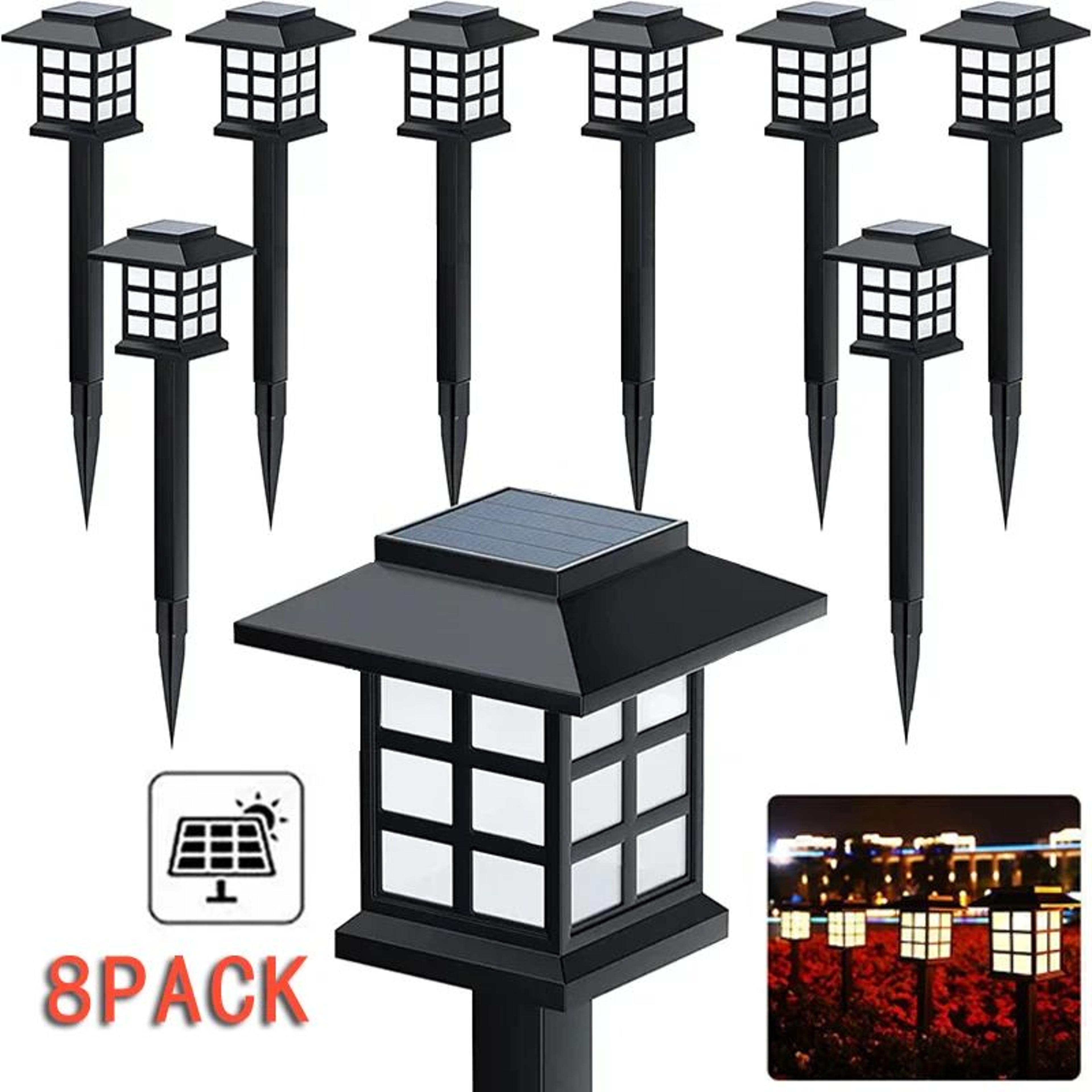 8-pack solar pathway lights outdoor waterproof – led garden landscape walkway lights