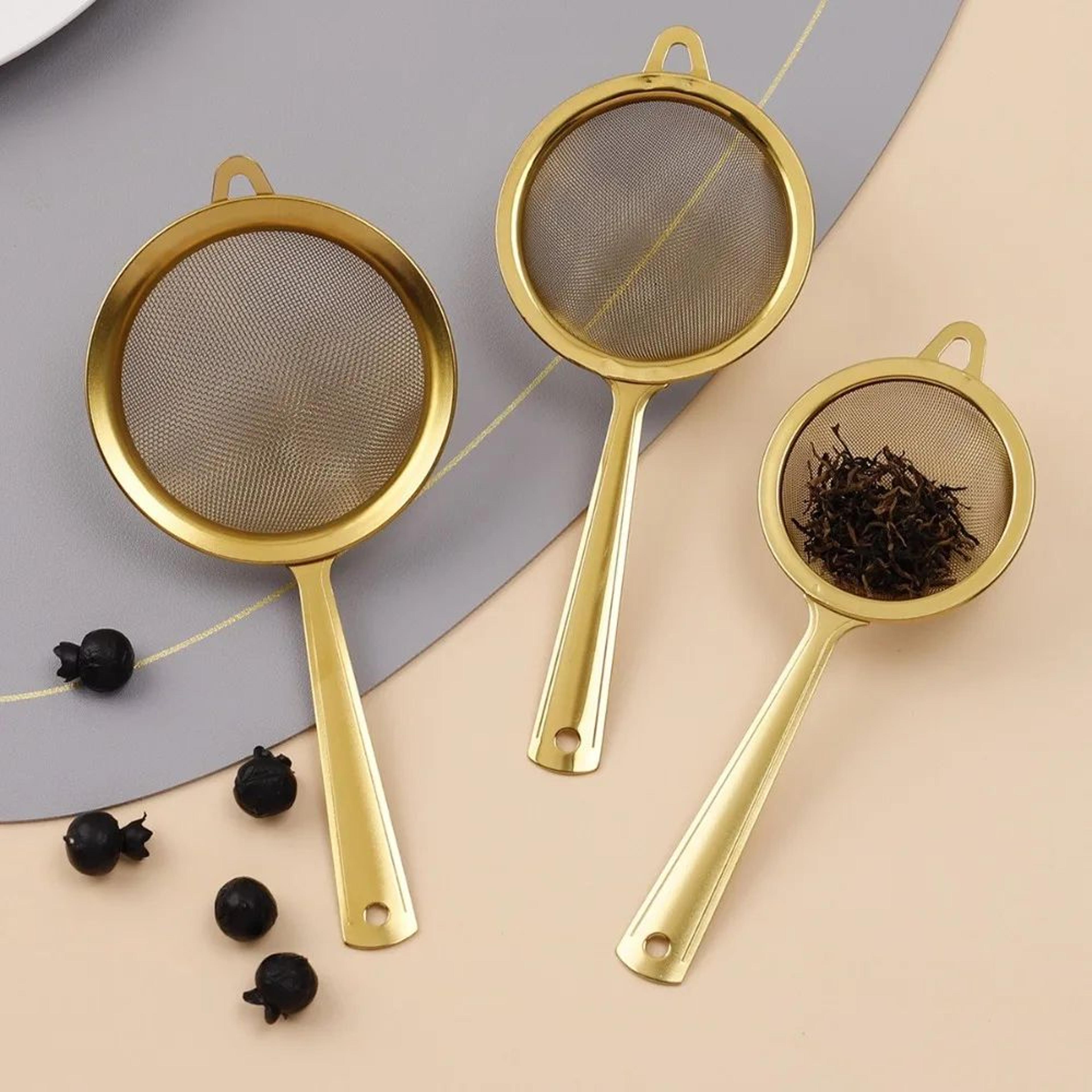 stainless steel matcha sifter fine mesh strainer – rust-proof tea & kitchen food sieve