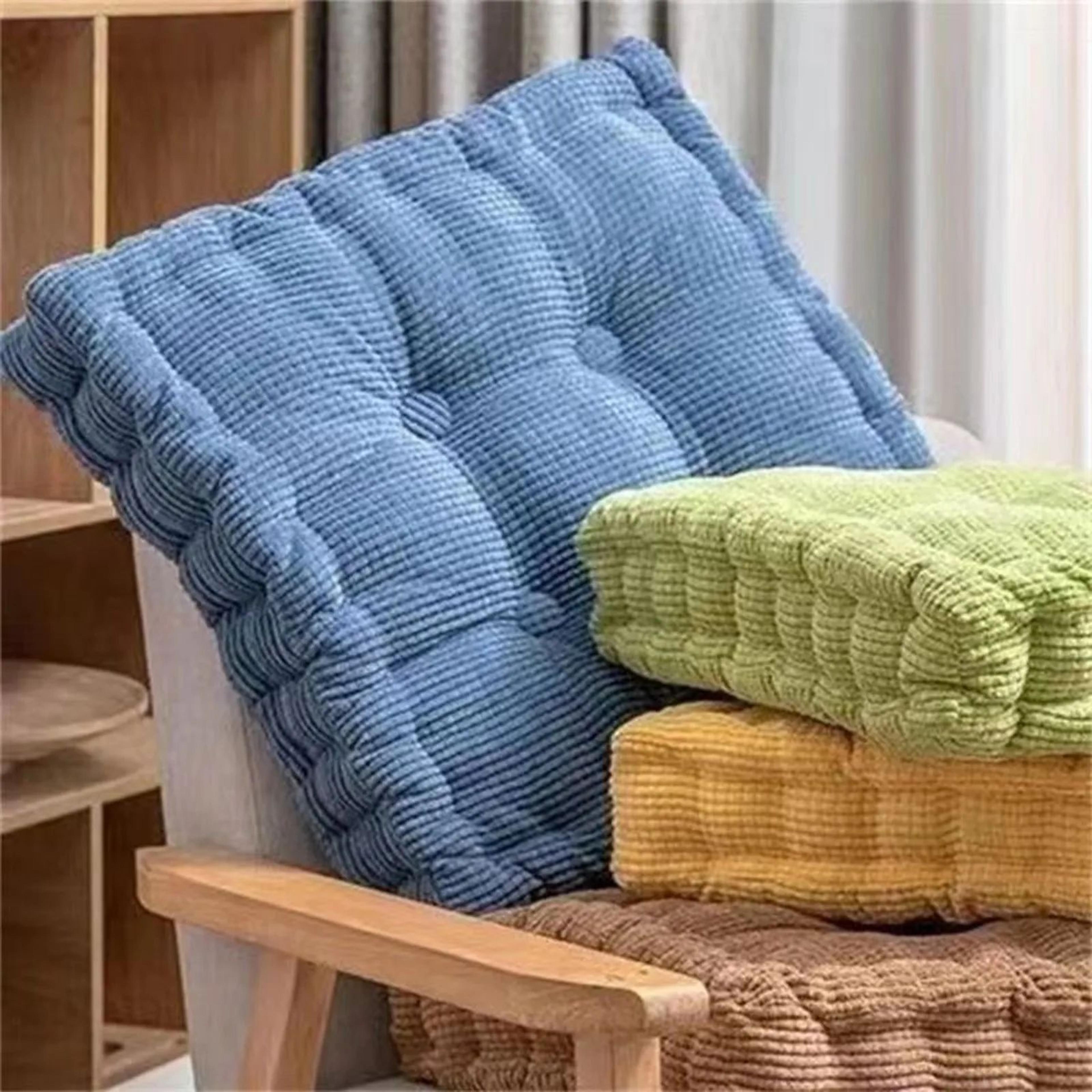 tufted meditation floor cushion – thick cotton square yoga & chair seat pillow