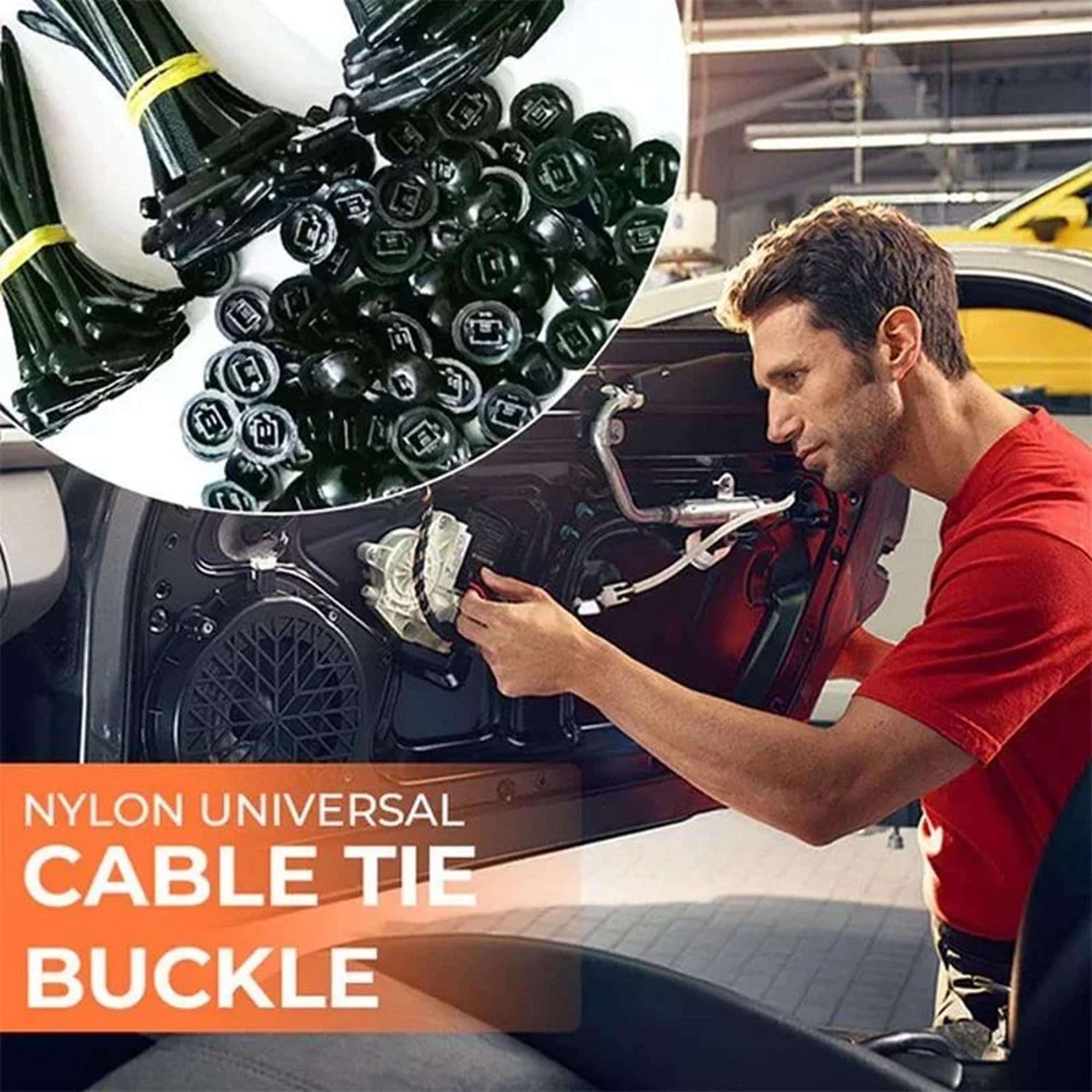universal nylon cable tie buckle fasteners – automotive push mount zip ties for fender & trim repair