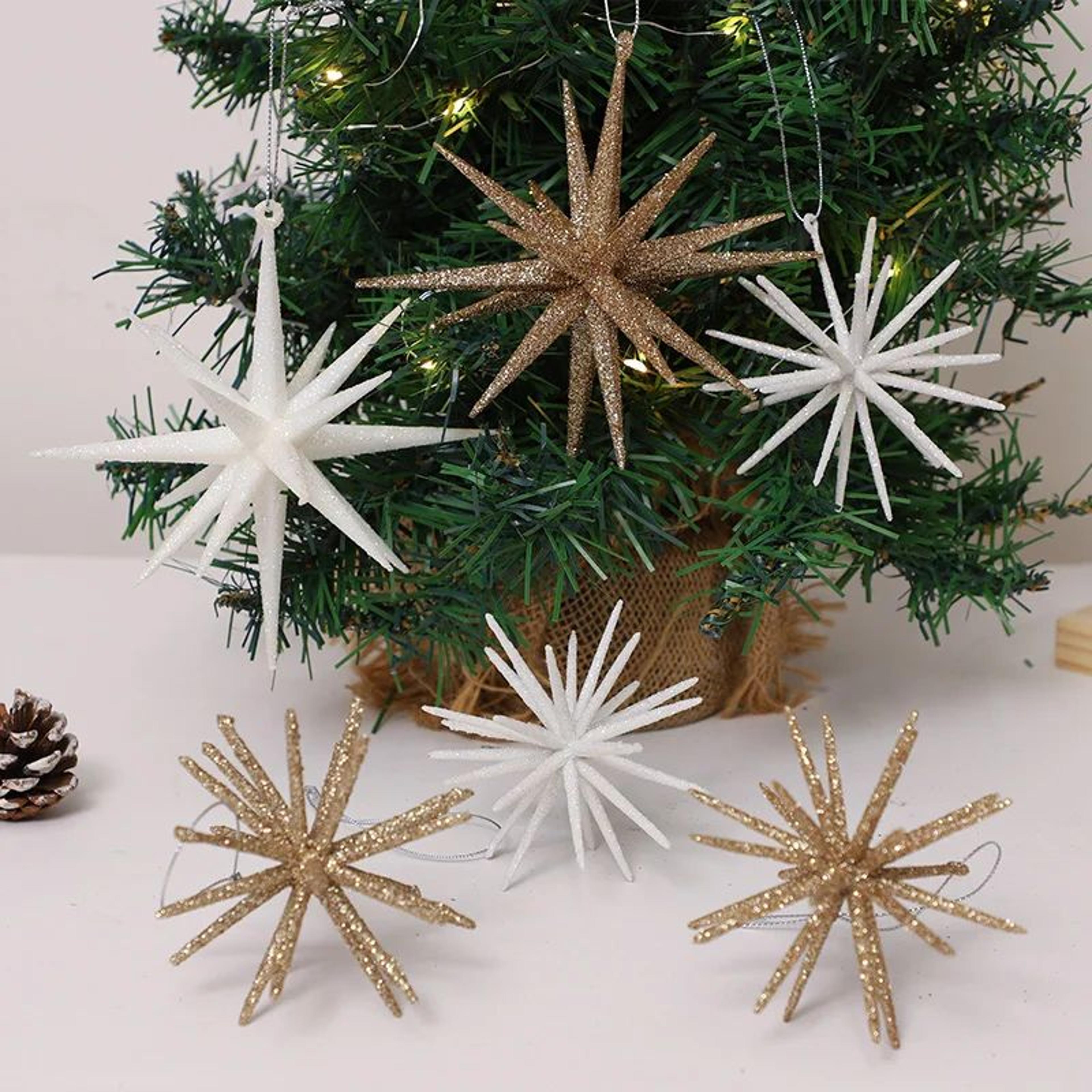 glitter exploding star christmas ornament – hanging star tree decoration