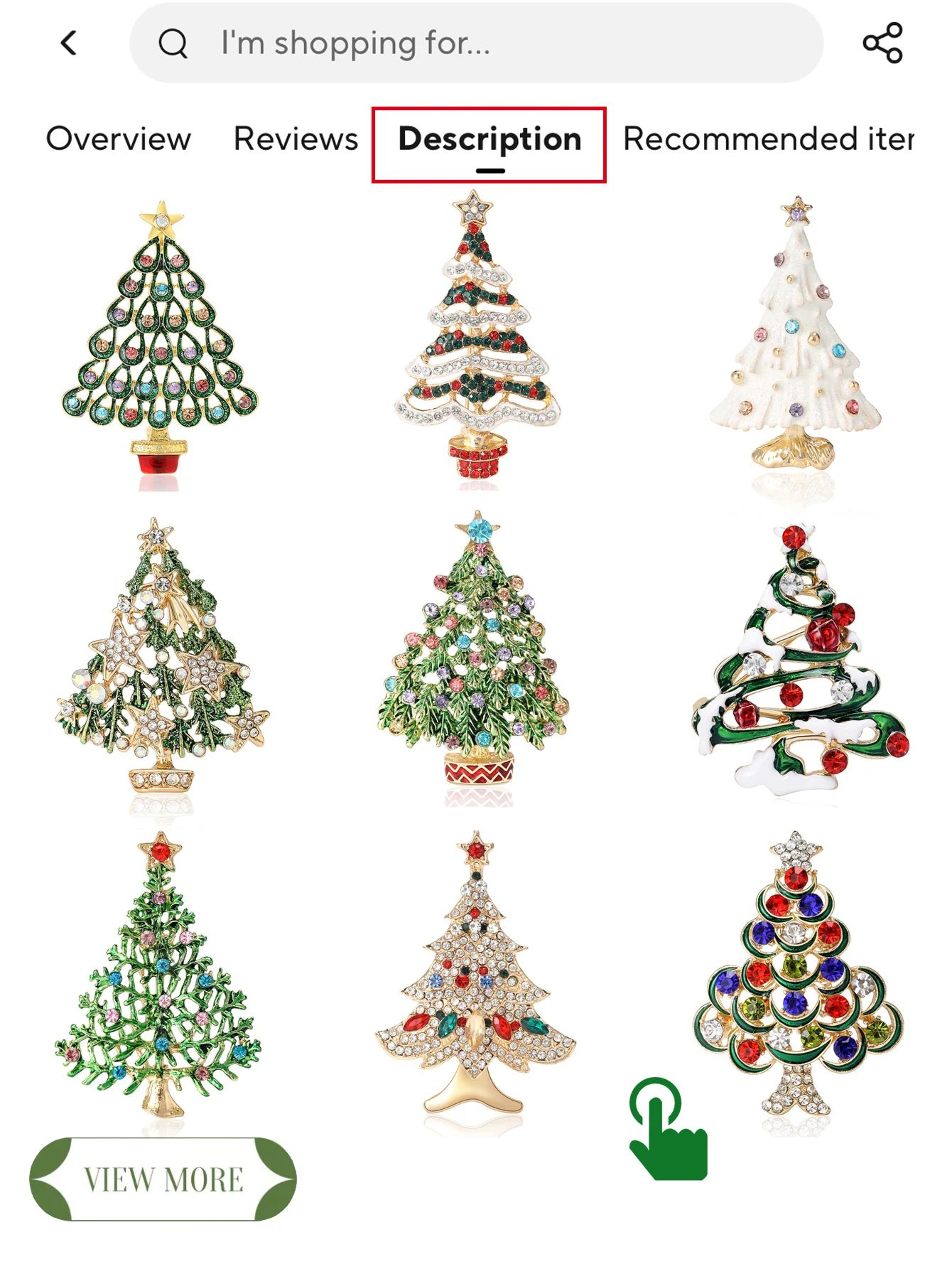 rhinestone enamel christmas tree brooch pin – festive holiday lapel jewelry for women & men