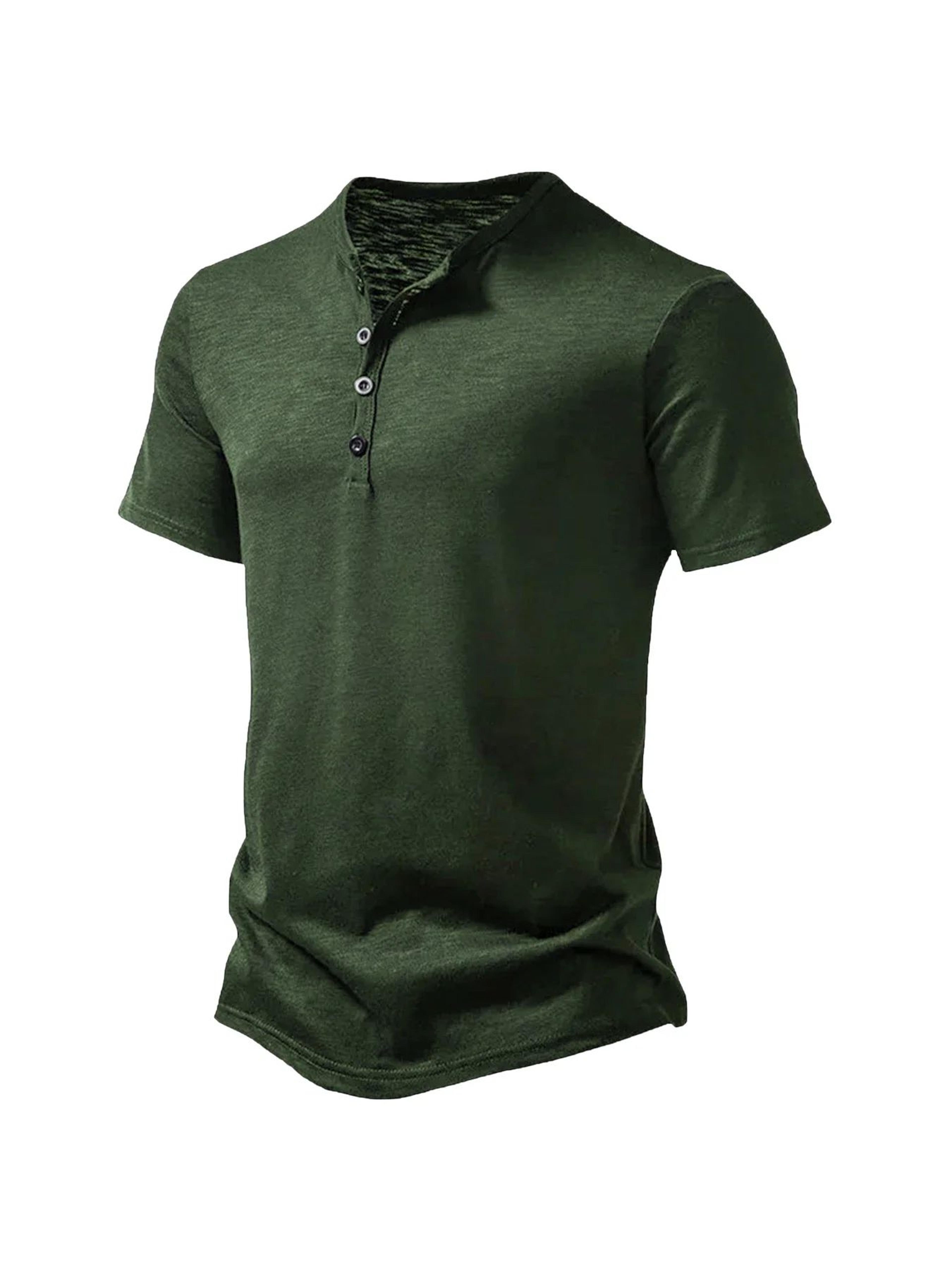 men's breathable summer henley t-shirt – lightweight quick-dry casual short sleeve athletic tee