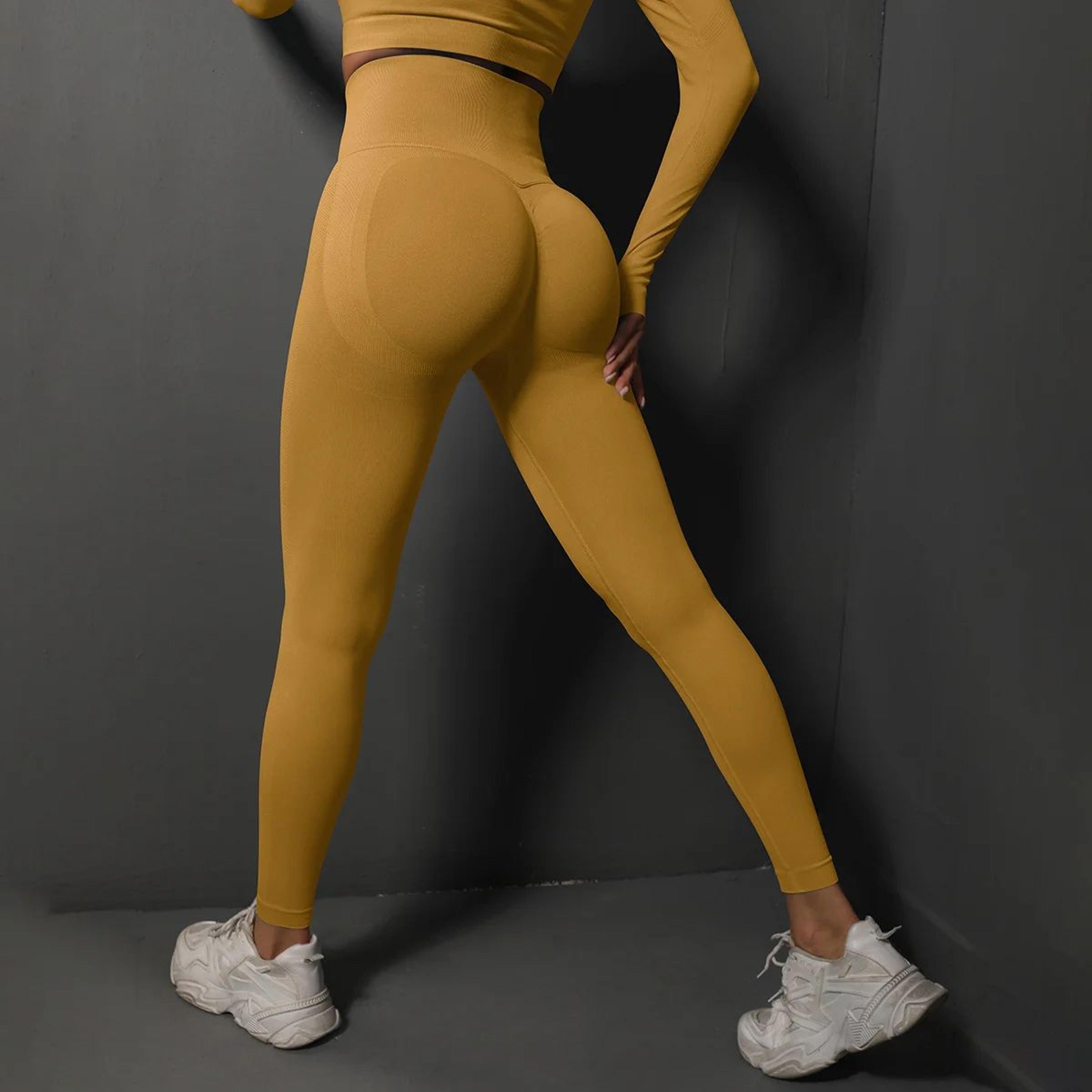 women's high waist seamless yoga leggings – push up hip lift gym & running fitness pants