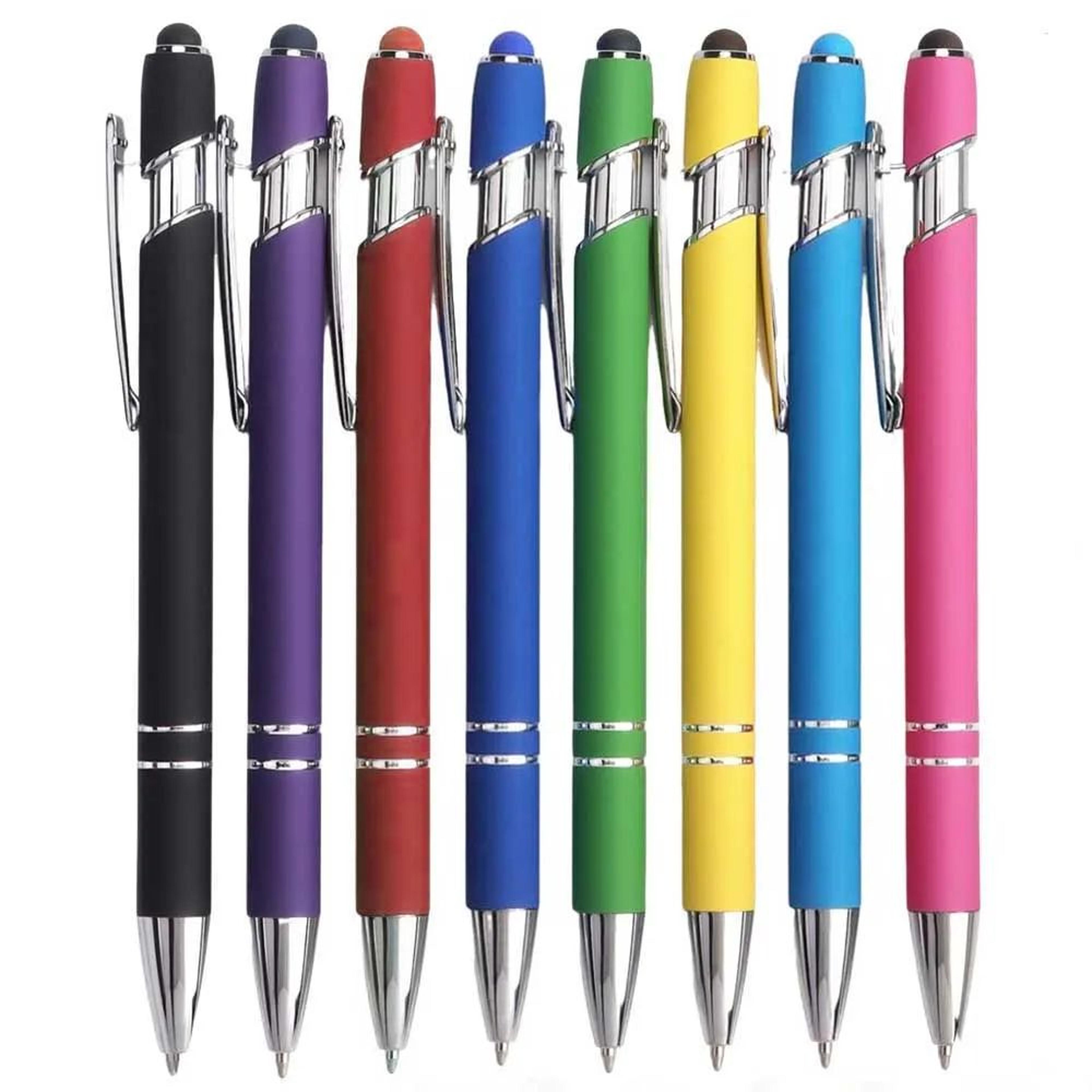 2-in-1 stylus ballpoint pen set – metal touchscreen & 1.0mm black ink writing pens