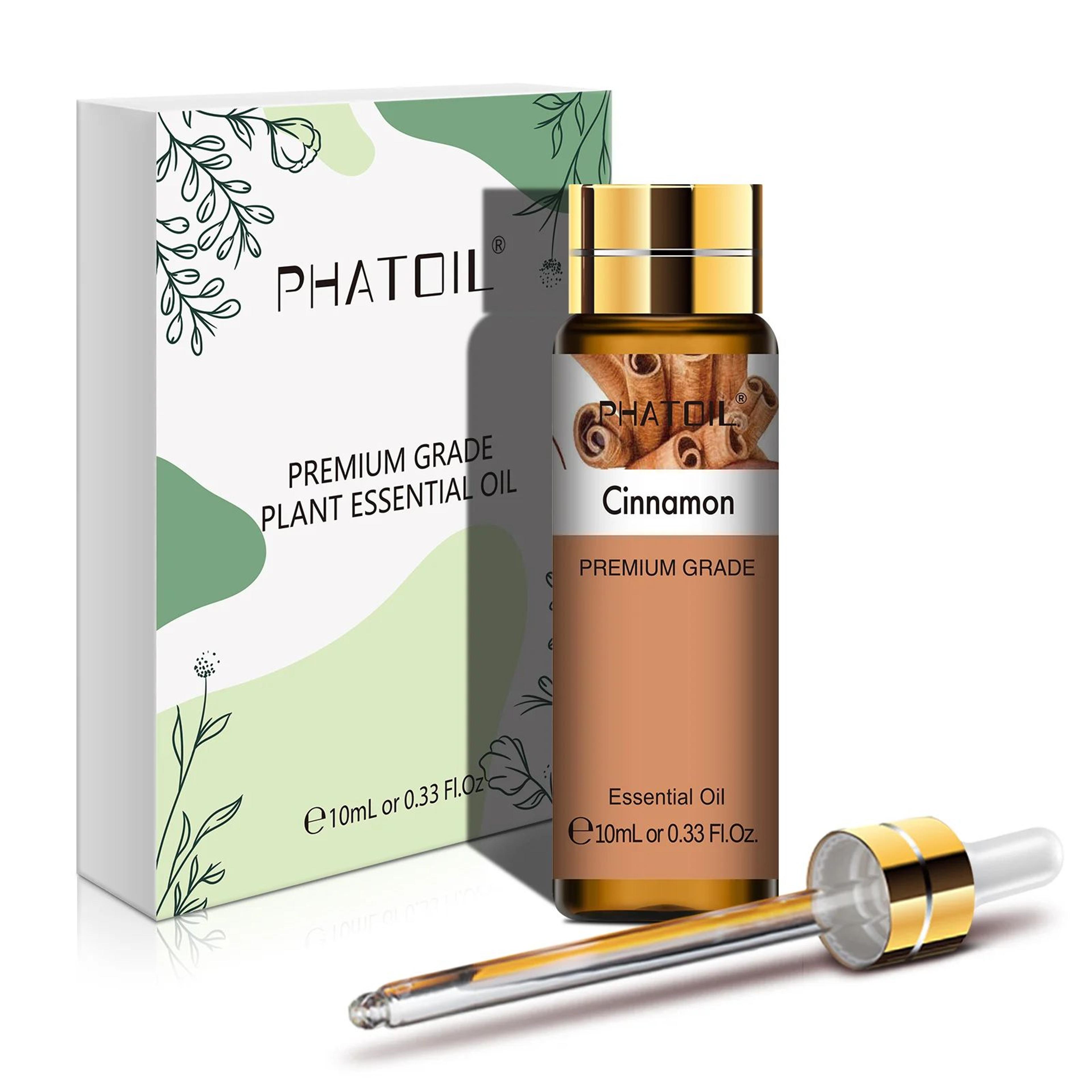 phatoil 10ml cinnamon essential oil – pure natural aromatherapy oil for diffuser, massage & diy