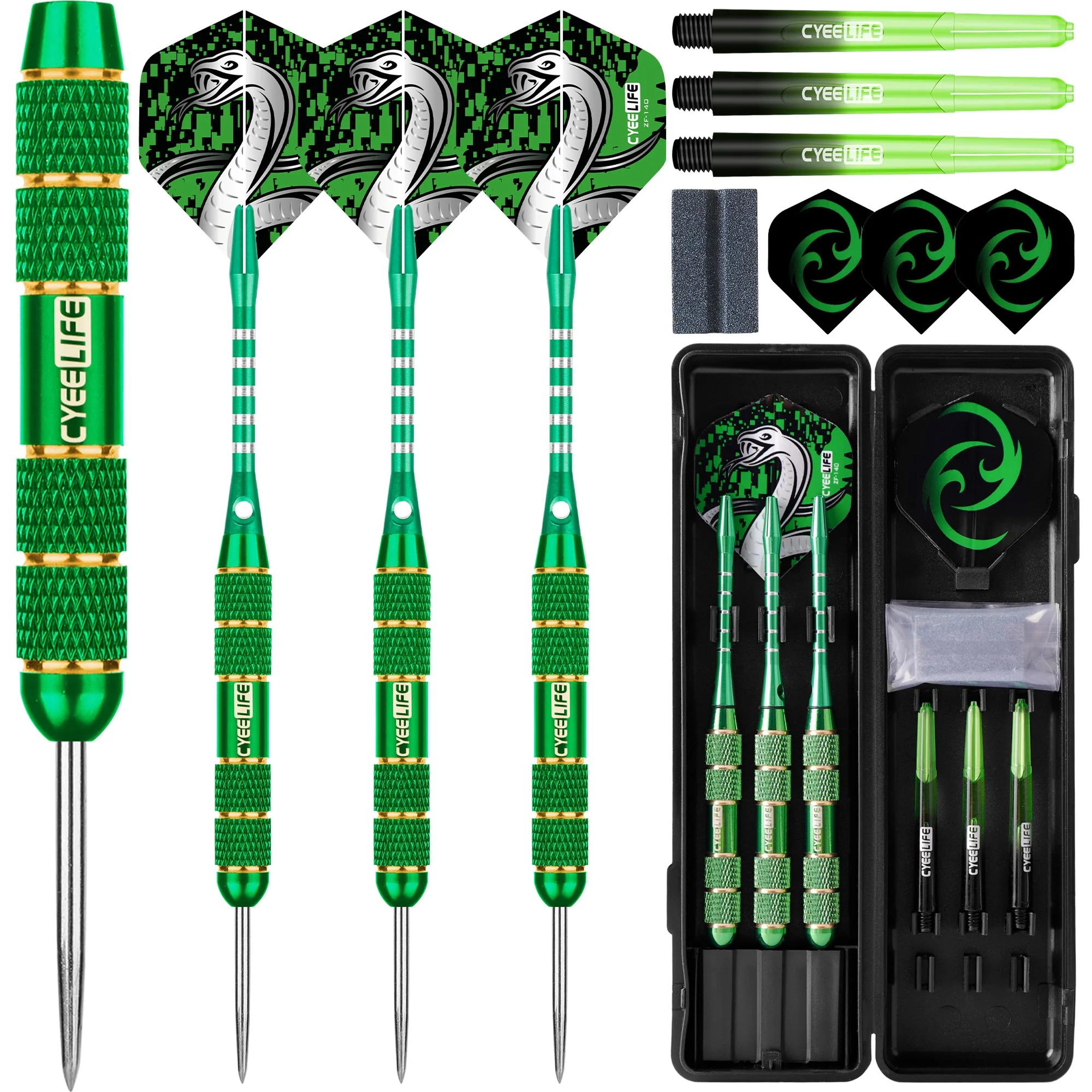 cyeelife professional steel tip dart set – pure copper darts with flights for dartboard play