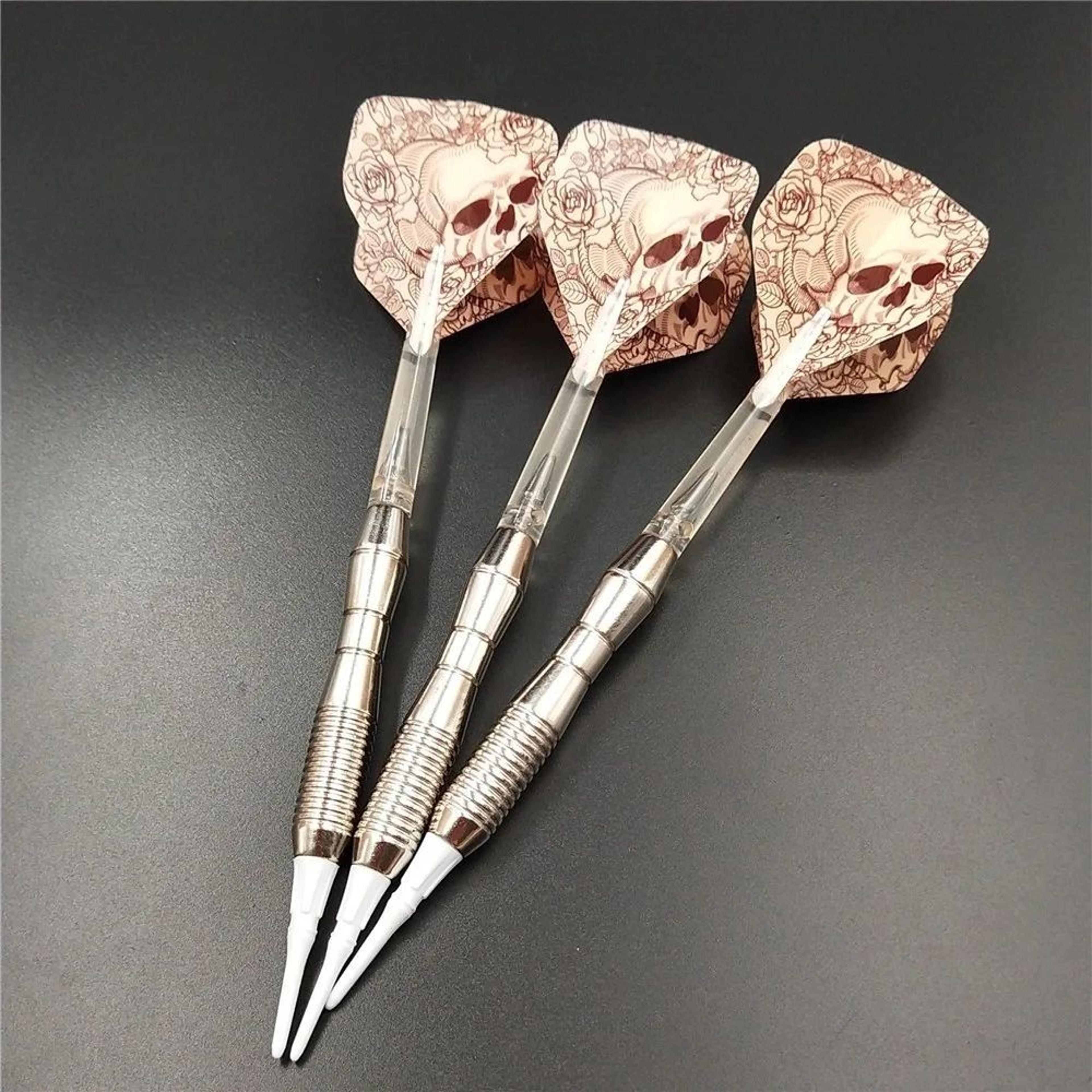 fox smiling soft tip electronic darts set – precision nylon shaft dart throwing set with pet flights for electronic
