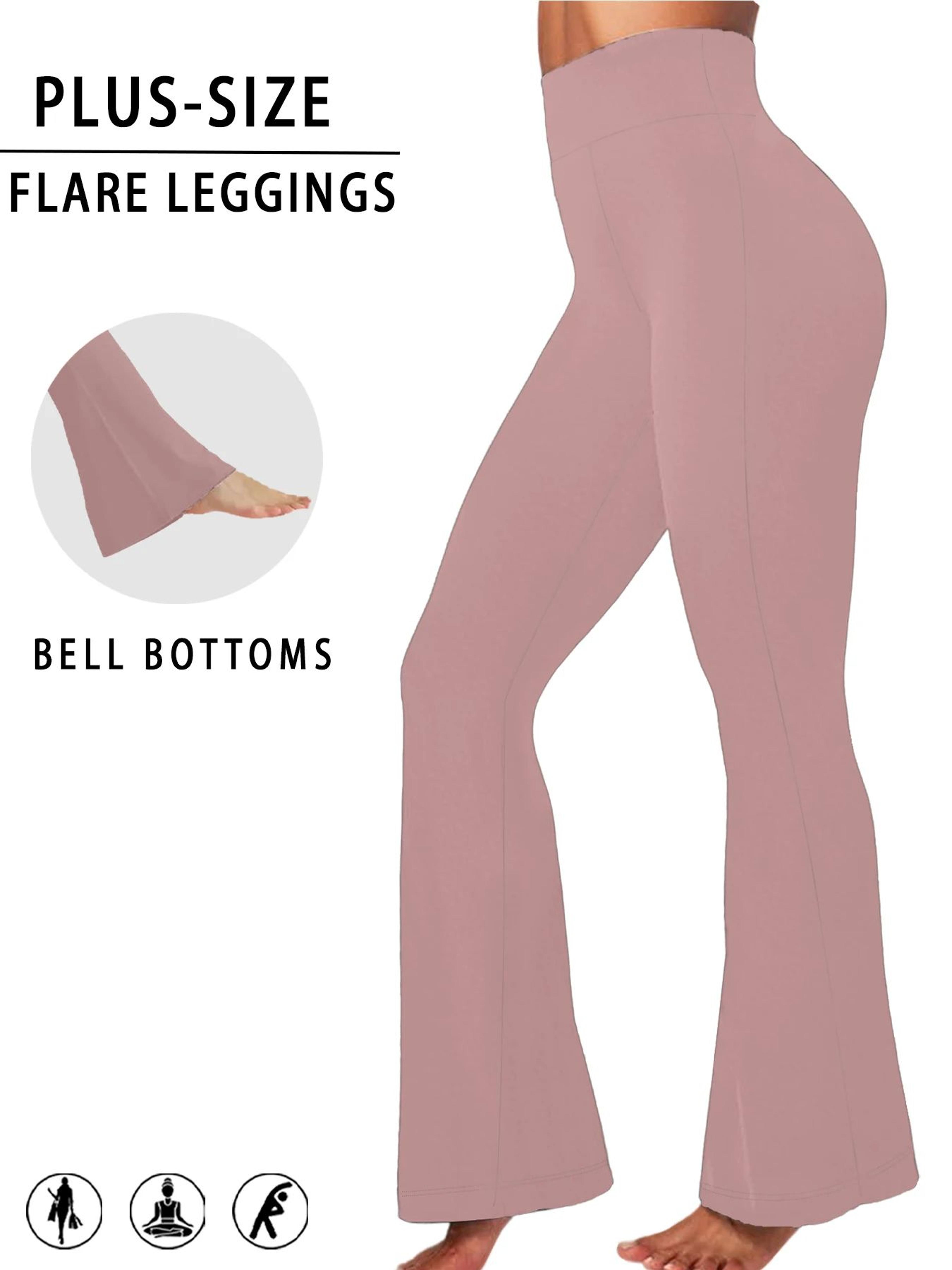 plus size women's super soft high waisted flare leggings – tummy control bootcut yoga & running pants