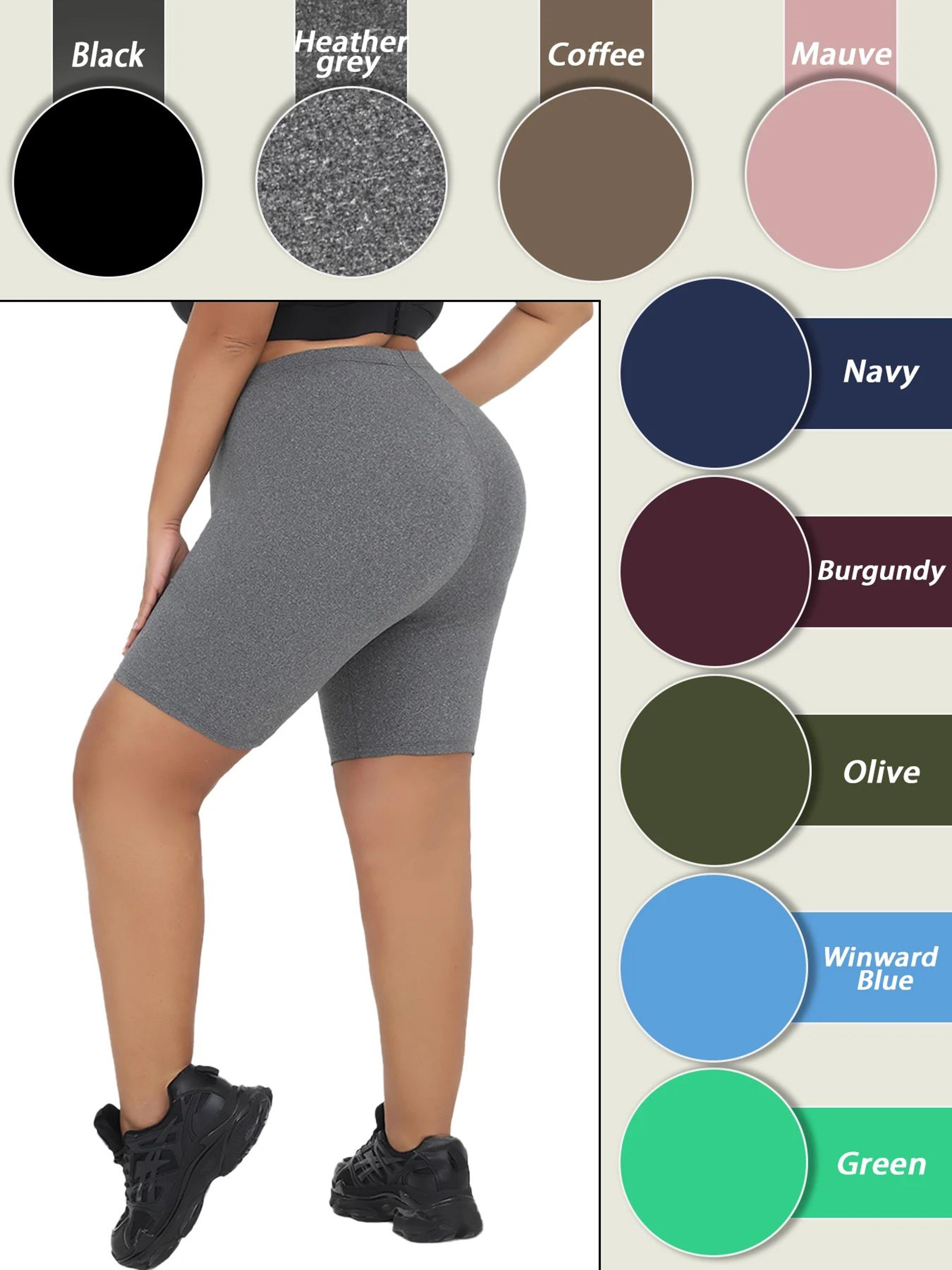 plus size super soft biker shorts for women – high stretch no see-through yoga & running athletic shorts (6in inseam)