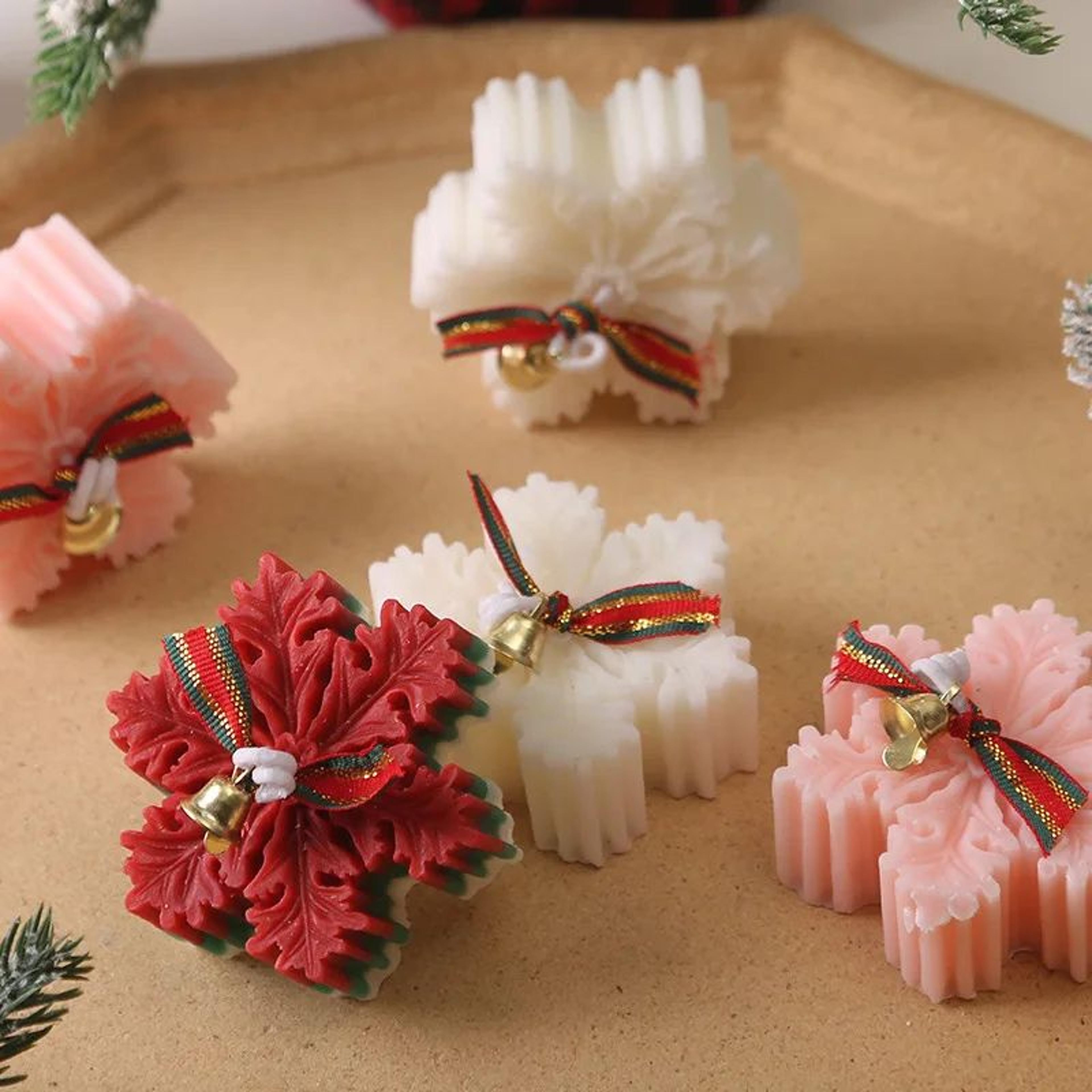 2-piece snowflake aroma candle set – soy wax christmas scented candles for holiday home decor & relaxation gift